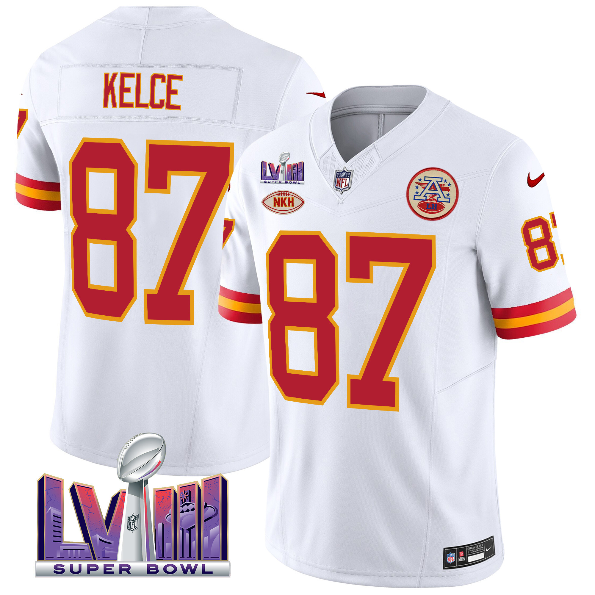 Men's Kansas City Chiefs Throwback Super Bowl LVIII Vapor Jersey - All Stitched - Image 2