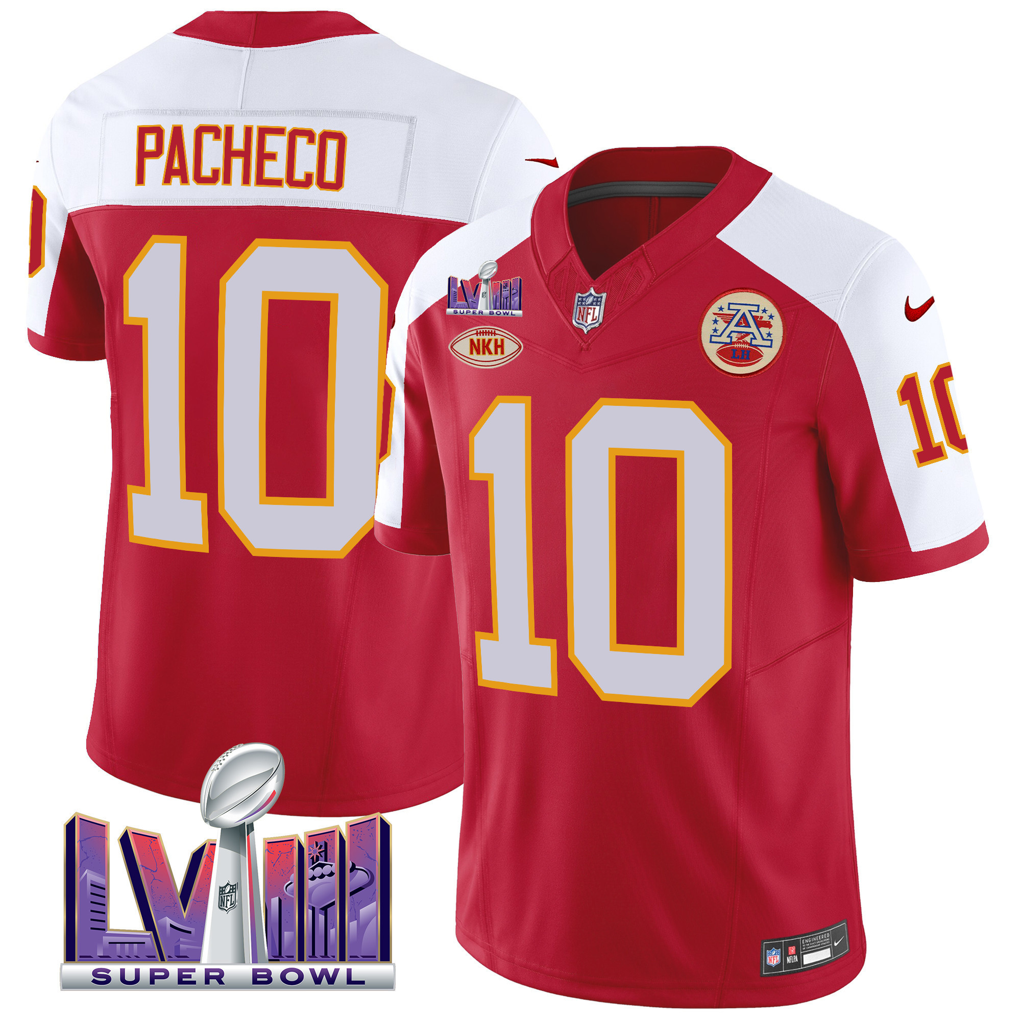 Men's Kansas City Chiefs Throwback Super Bowl LVIII Vapor Jersey - All Stitched - Image 18
