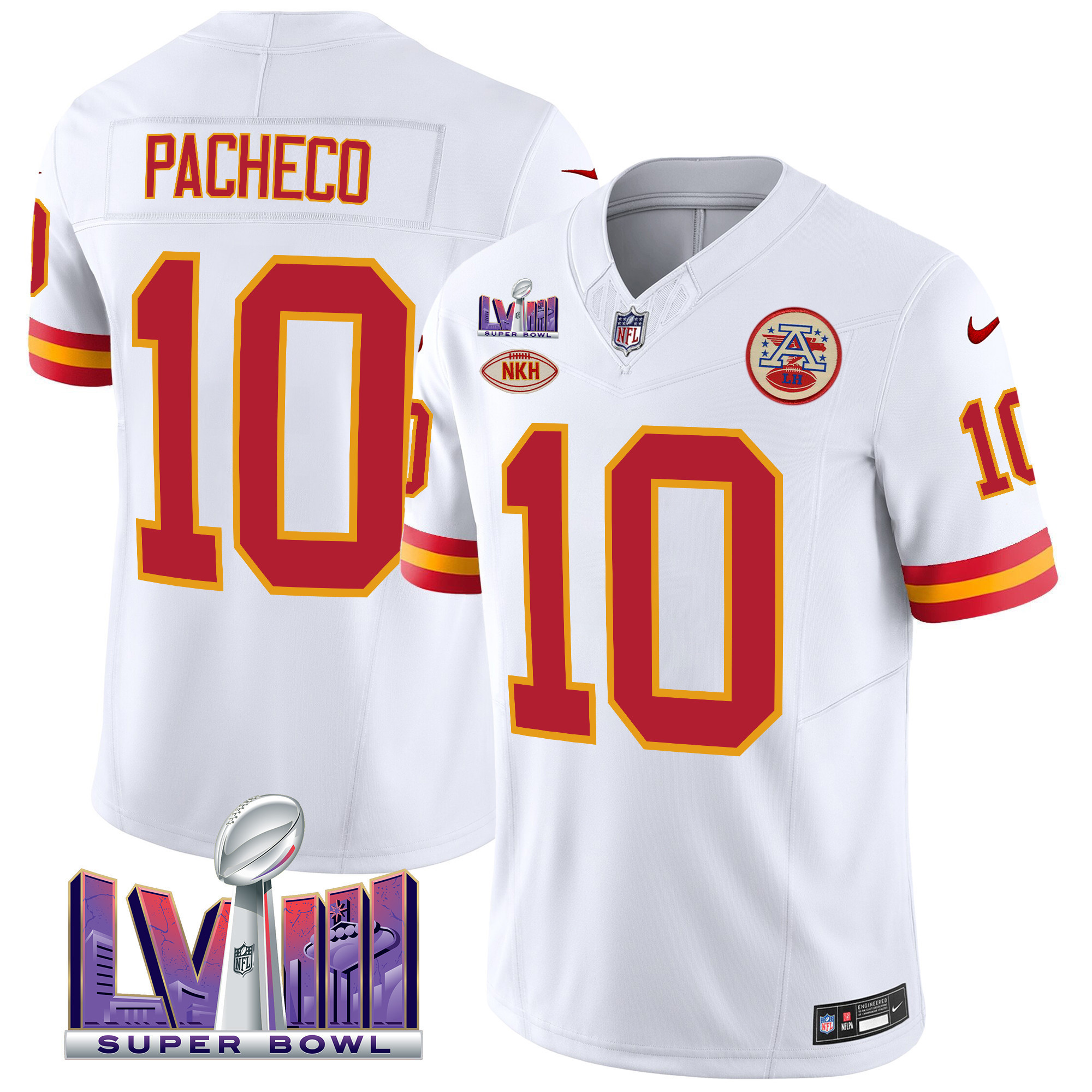 Men's Kansas City Chiefs Throwback Super Bowl LVIII Vapor Jersey - All Stitched - Image 4