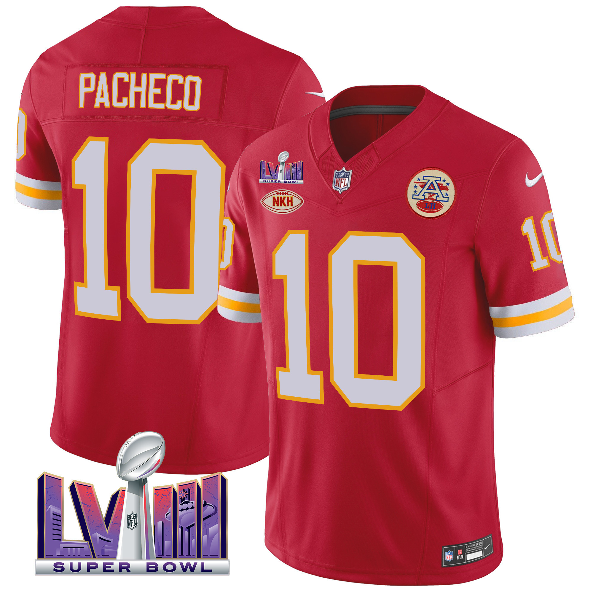 Men's Kansas City Chiefs Throwback Super Bowl LVIII Vapor Jersey - All Stitched - Image 11