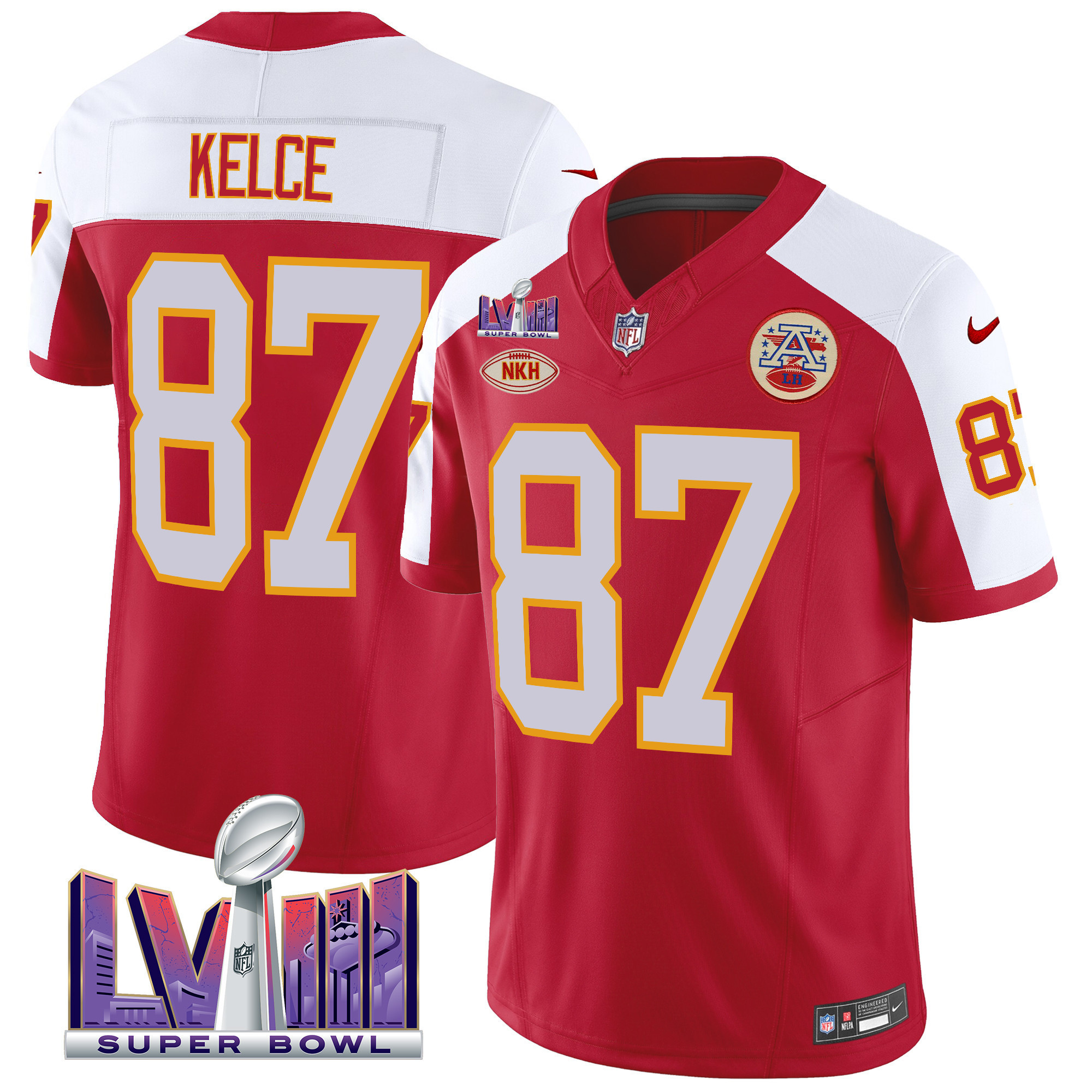 Men's Kansas City Chiefs Throwback Super Bowl LVIII Vapor Jersey - All Stitched - Image 16