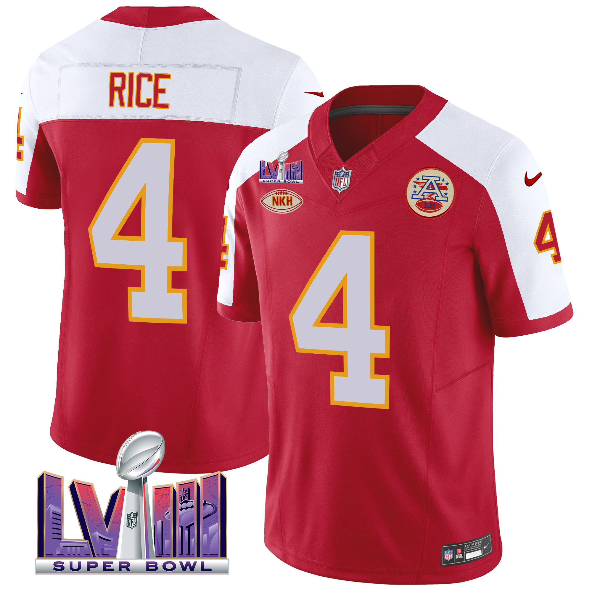 Men's Kansas City Chiefs Throwback Super Bowl LVIII Vapor Jersey - All Stitched - Image 21