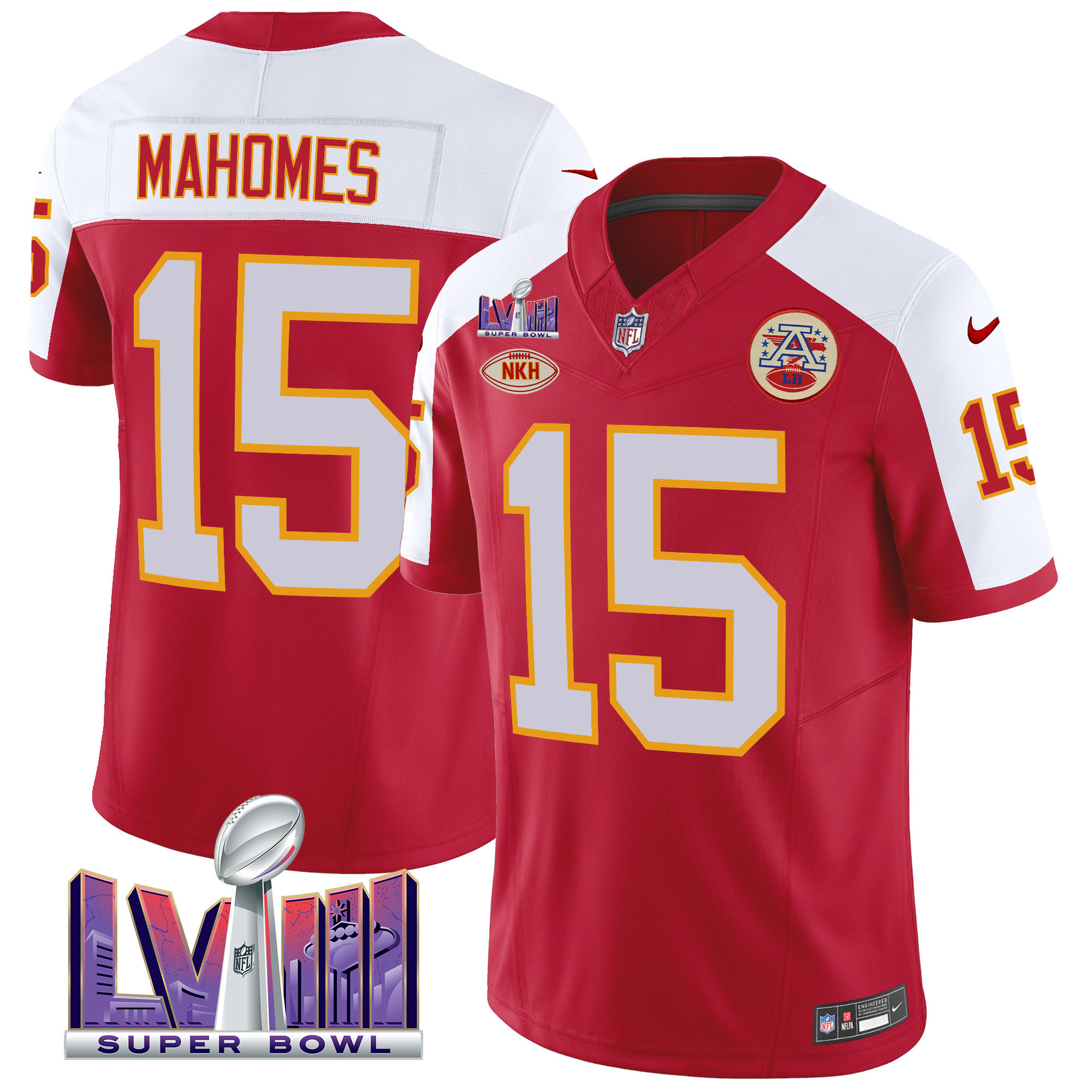 Men's Kansas City Chiefs Throwback Super Bowl LVIII Vapor Jersey - All Stitched - Image 15