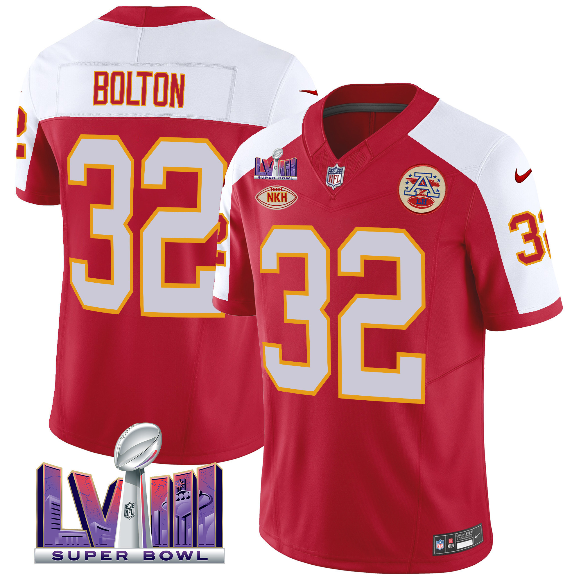 Men's Kansas City Chiefs Throwback Super Bowl LVIII Vapor Jersey - All Stitched - Image 20