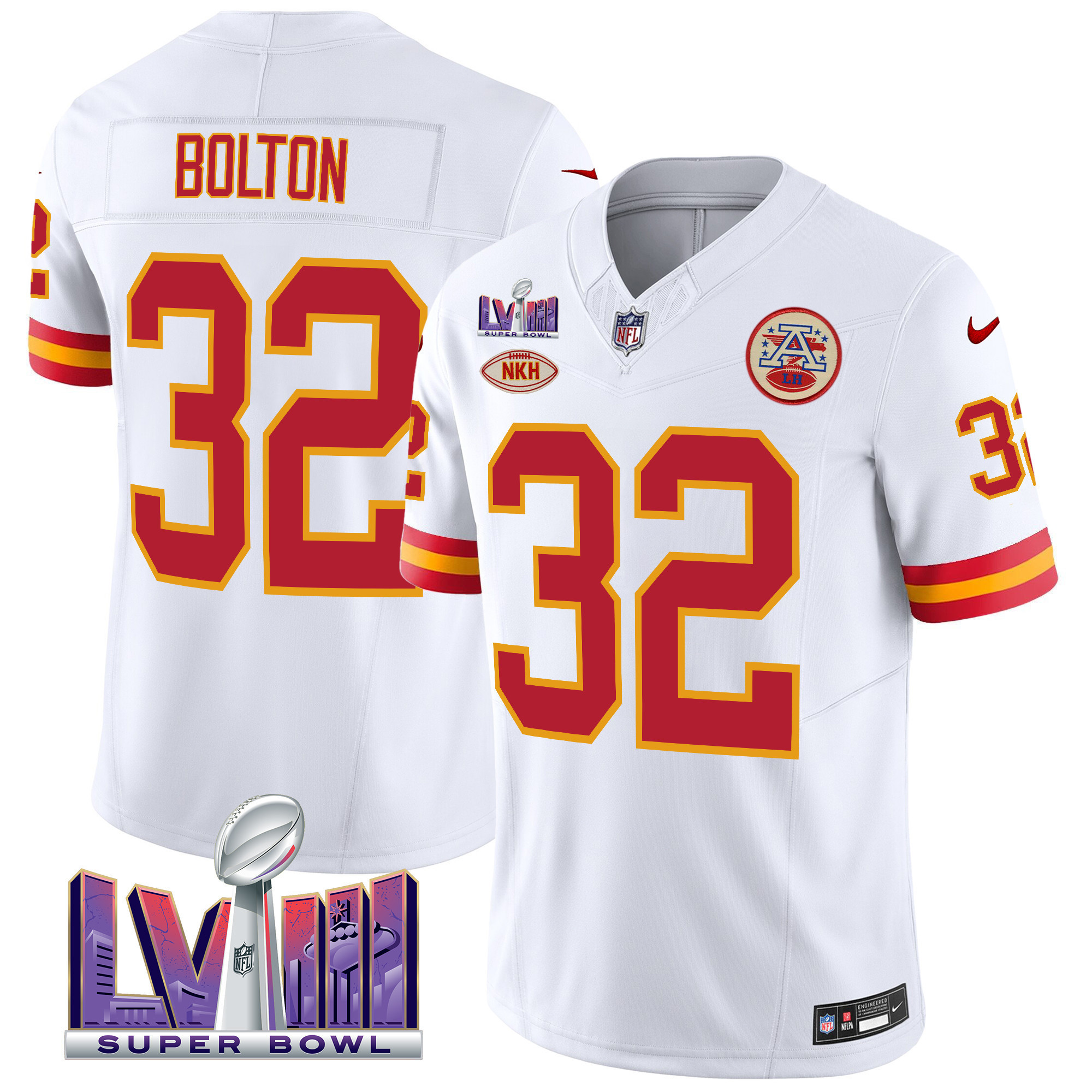 Men's Kansas City Chiefs Throwback Super Bowl LVIII Vapor Jersey - All Stitched - Image 6