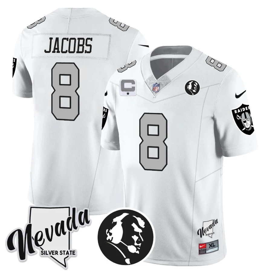 Men's Las Vegas Raiders John Madden Honoring & Nevada Silver State Patch Vapor Jersey - All Stitched - Image 22