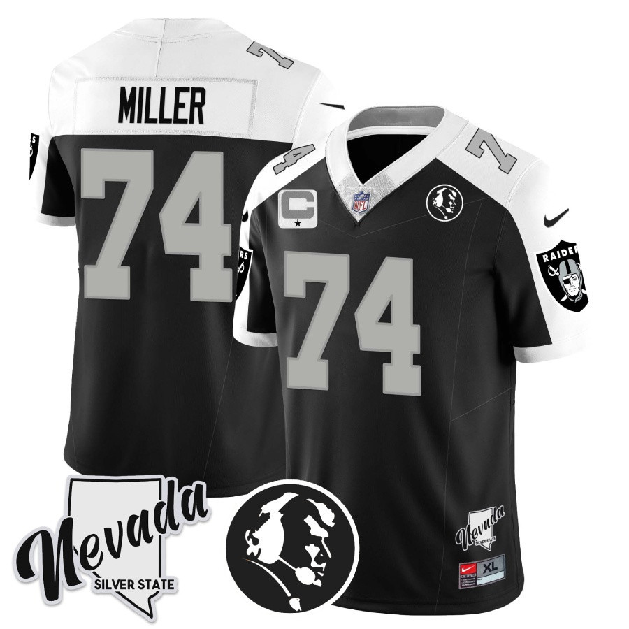Men's Las Vegas Raiders John Madden Honoring & Nevada Silver State Patch Vapor Jersey - All Stitched - Image 10