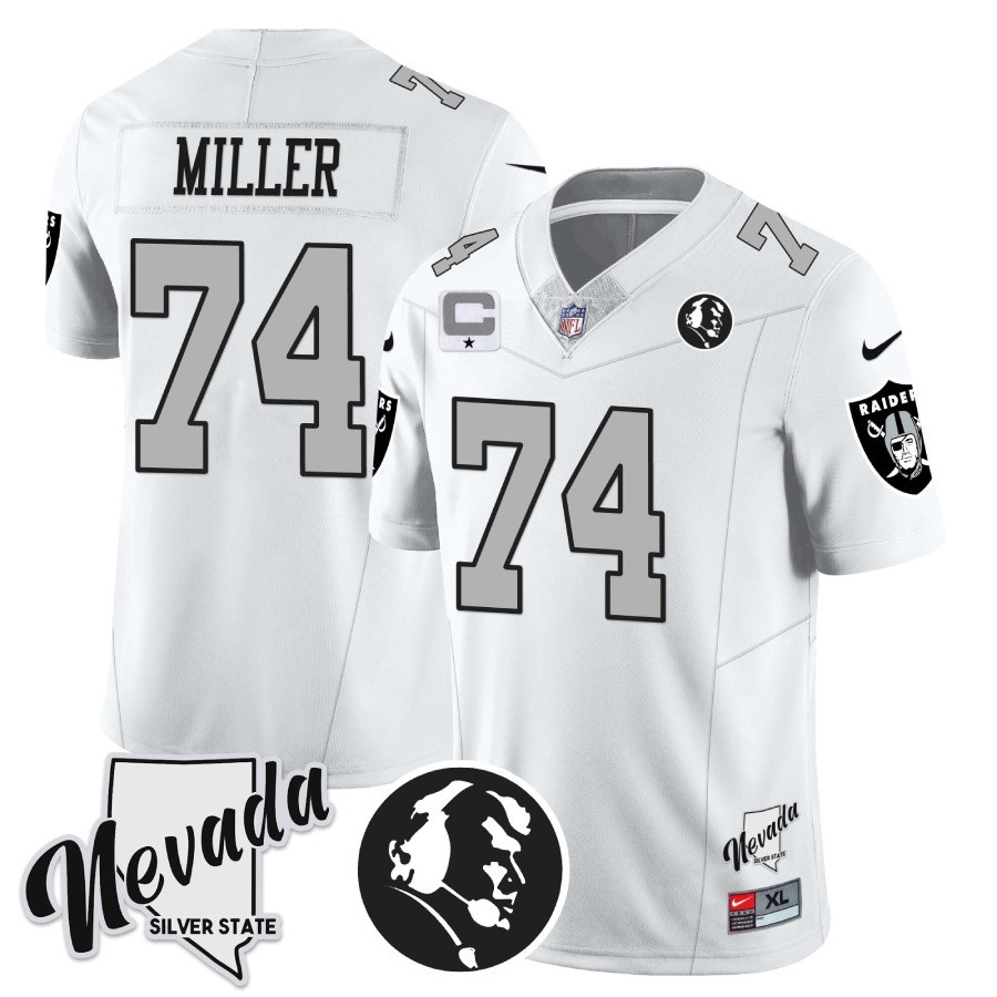 Men's Las Vegas Raiders John Madden Honoring & Nevada Silver State Patch Vapor Jersey - All Stitched - Image 25