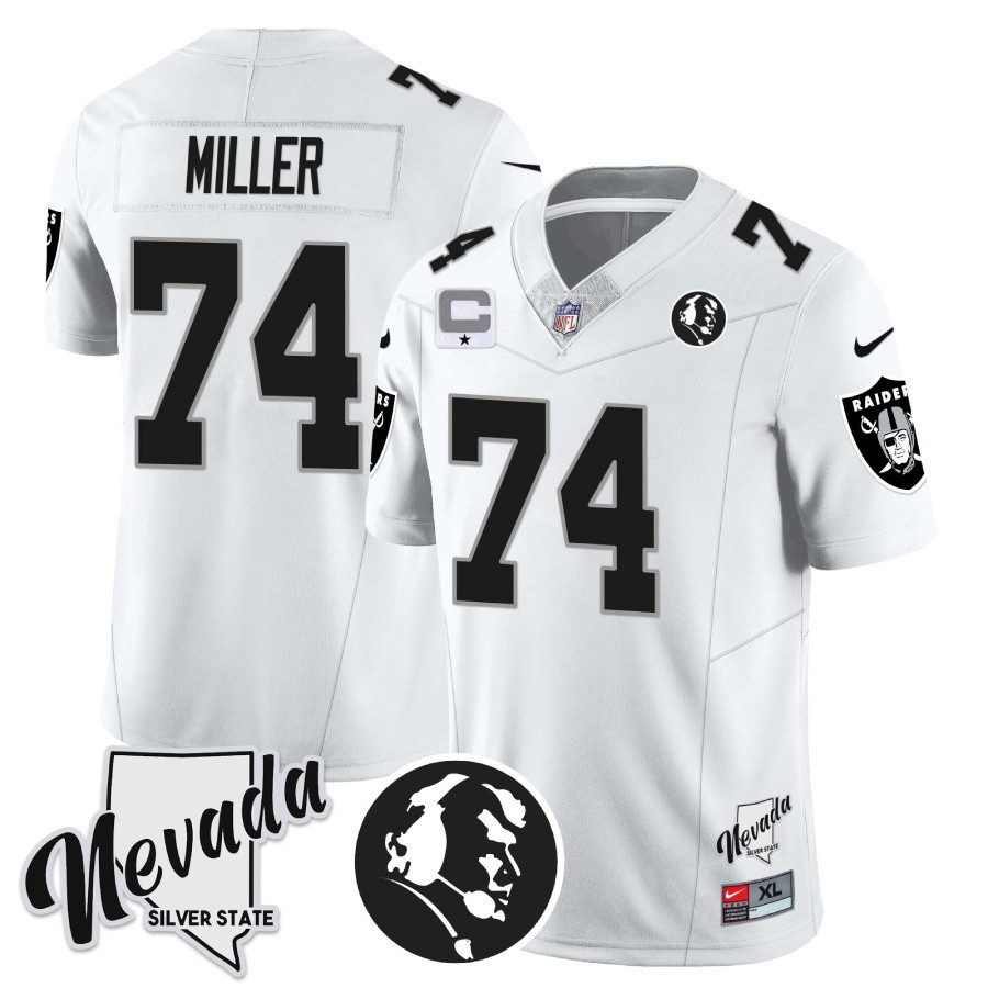 Men's Las Vegas Raiders John Madden Honoring & Nevada Silver State Patch Vapor Jersey - All Stitched - Image 15