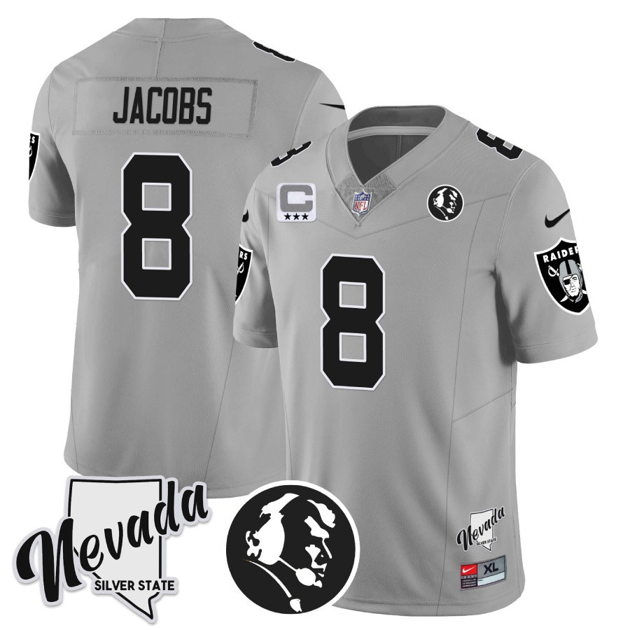 Men's Las Vegas Raiders John Madden Honoring & Nevada Silver State Patch Vapor Jersey - All Stitched - Image 17
