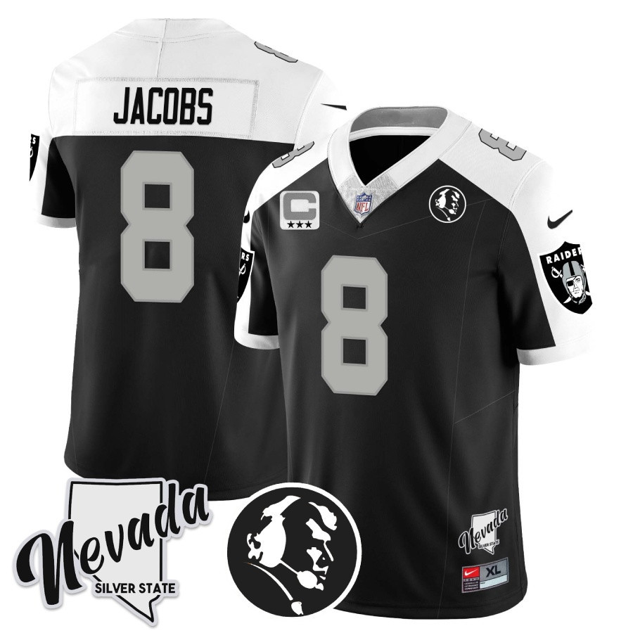 Men's Las Vegas Raiders John Madden Honoring & Nevada Silver State Patch Vapor Jersey - All Stitched - Image 7