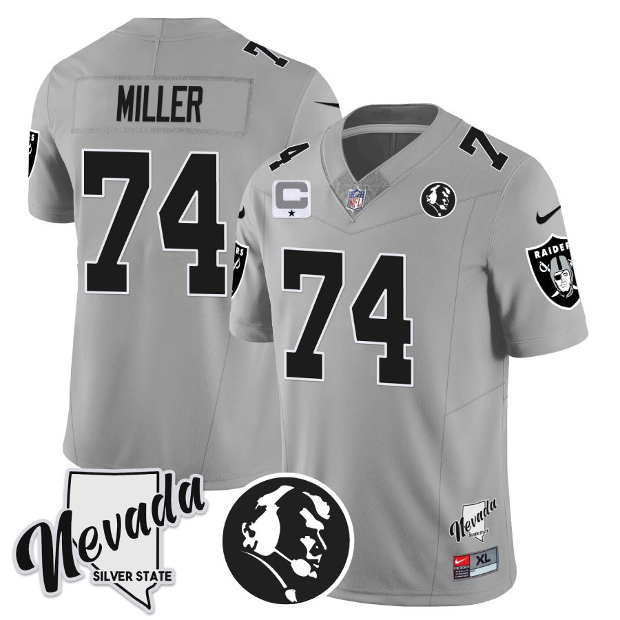 Men's Las Vegas Raiders John Madden Honoring & Nevada Silver State Patch Vapor Jersey - All Stitched - Image 20