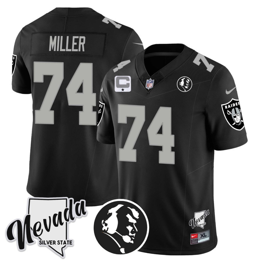 Men's Las Vegas Raiders John Madden Honoring & Nevada Silver State Patch Vapor Jersey - All Stitched - Image 5