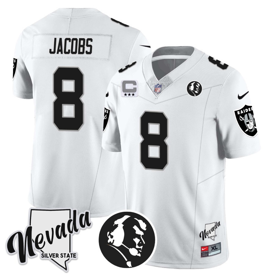 Men's Las Vegas Raiders John Madden Honoring & Nevada Silver State Patch Vapor Jersey - All Stitched - Image 12