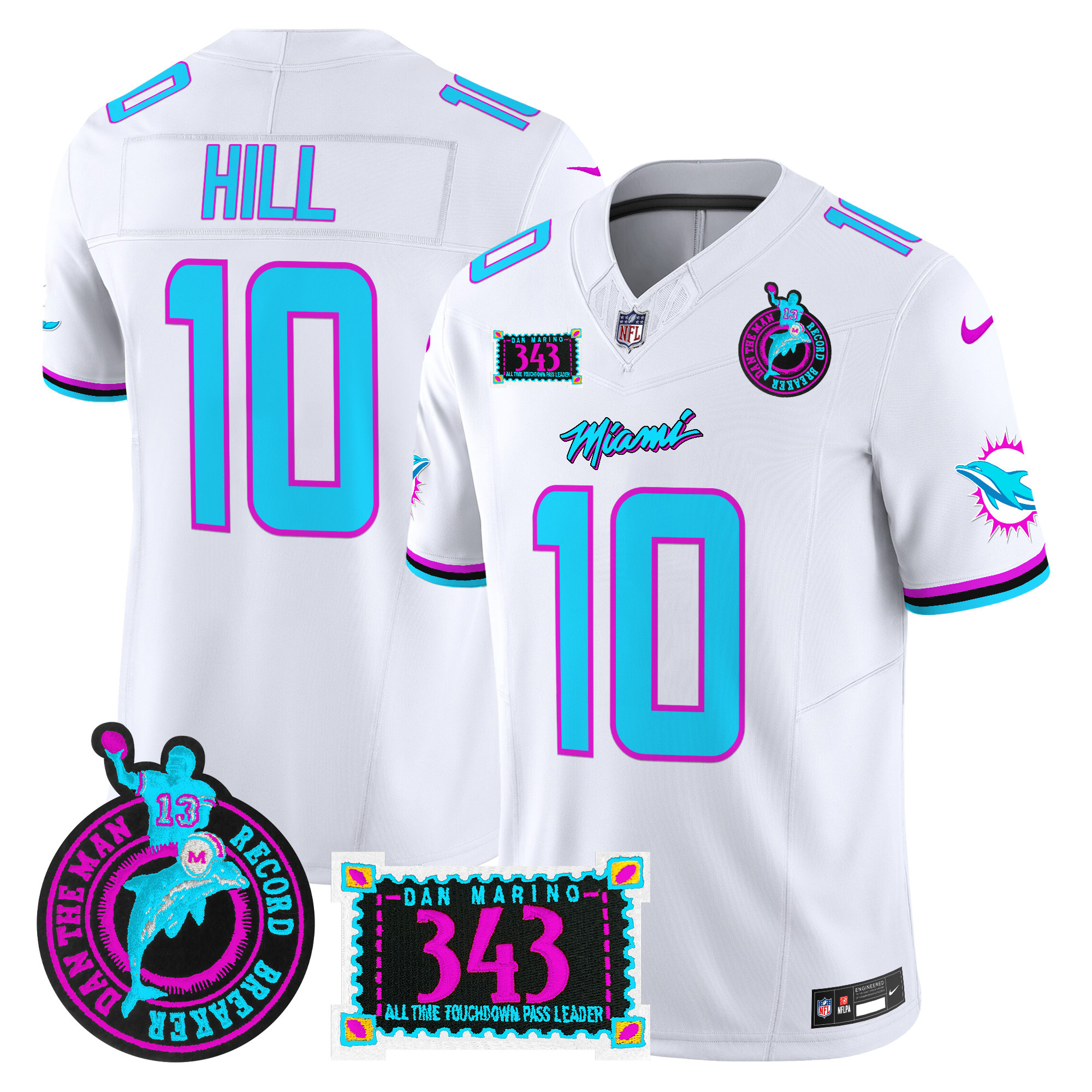 Men's Miami Dolphins "Dan the Man Record Breaker" Patch Vapor Limited Jersey - All Stitched - Image 27