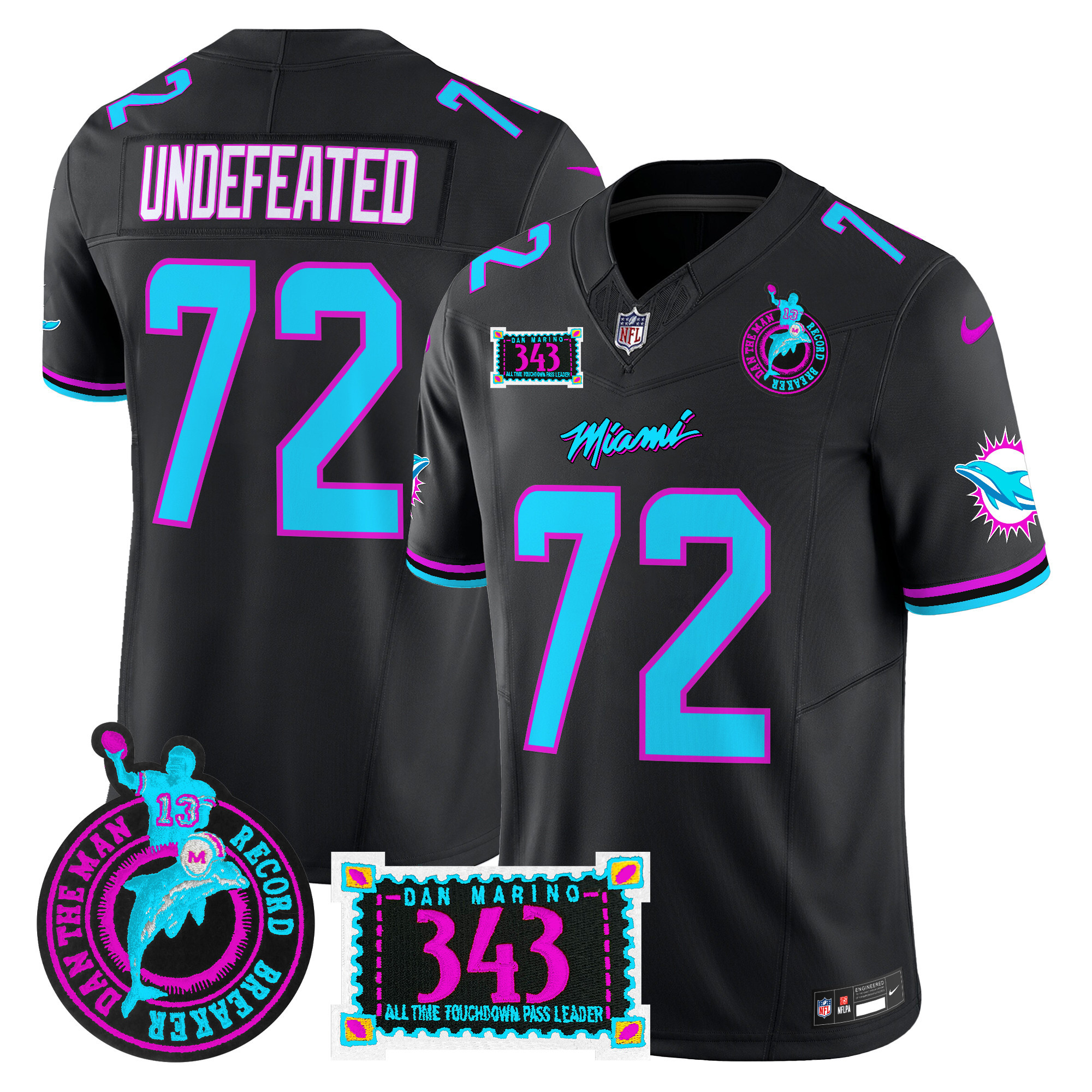 Men's Miami Dolphins "Dan the Man Record Breaker" Patch Vapor Limited Jersey - All Stitched - Image 40
