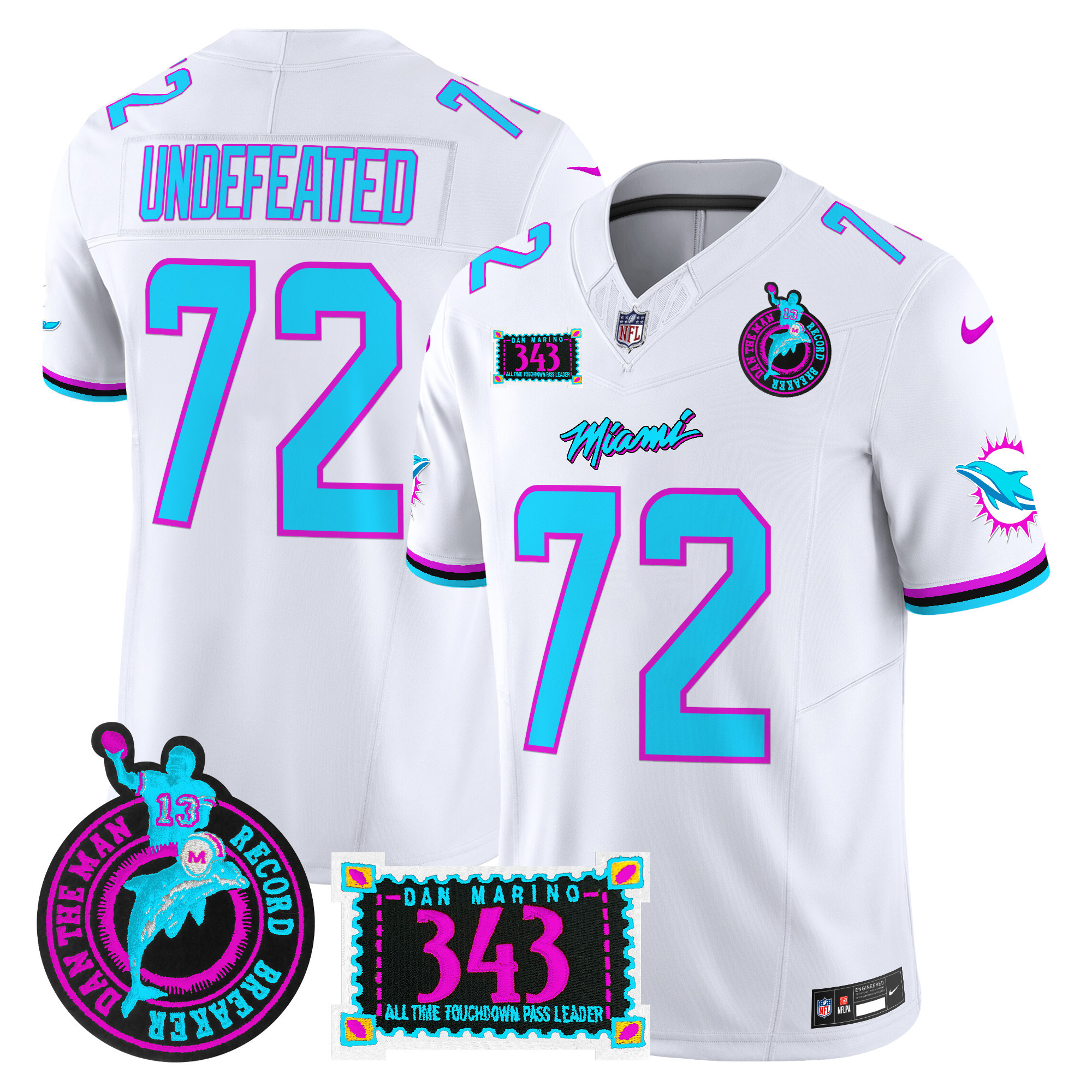 Men's Miami Dolphins "Dan the Man Record Breaker" Patch Vapor Limited Jersey - All Stitched - Image 32