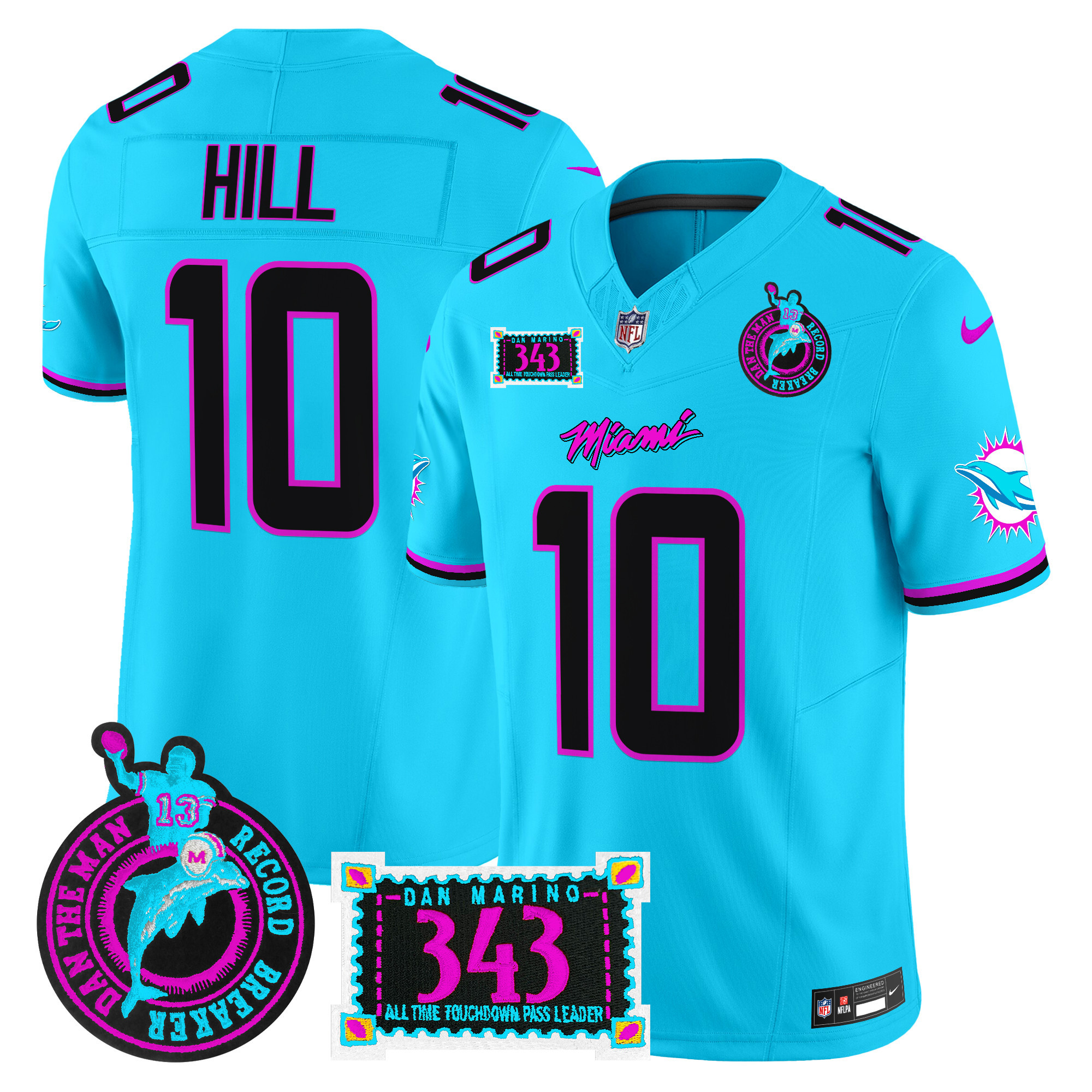 Men's Miami Dolphins "Dan the Man Record Breaker" Patch Vapor Limited Jersey - All Stitched - Image 19