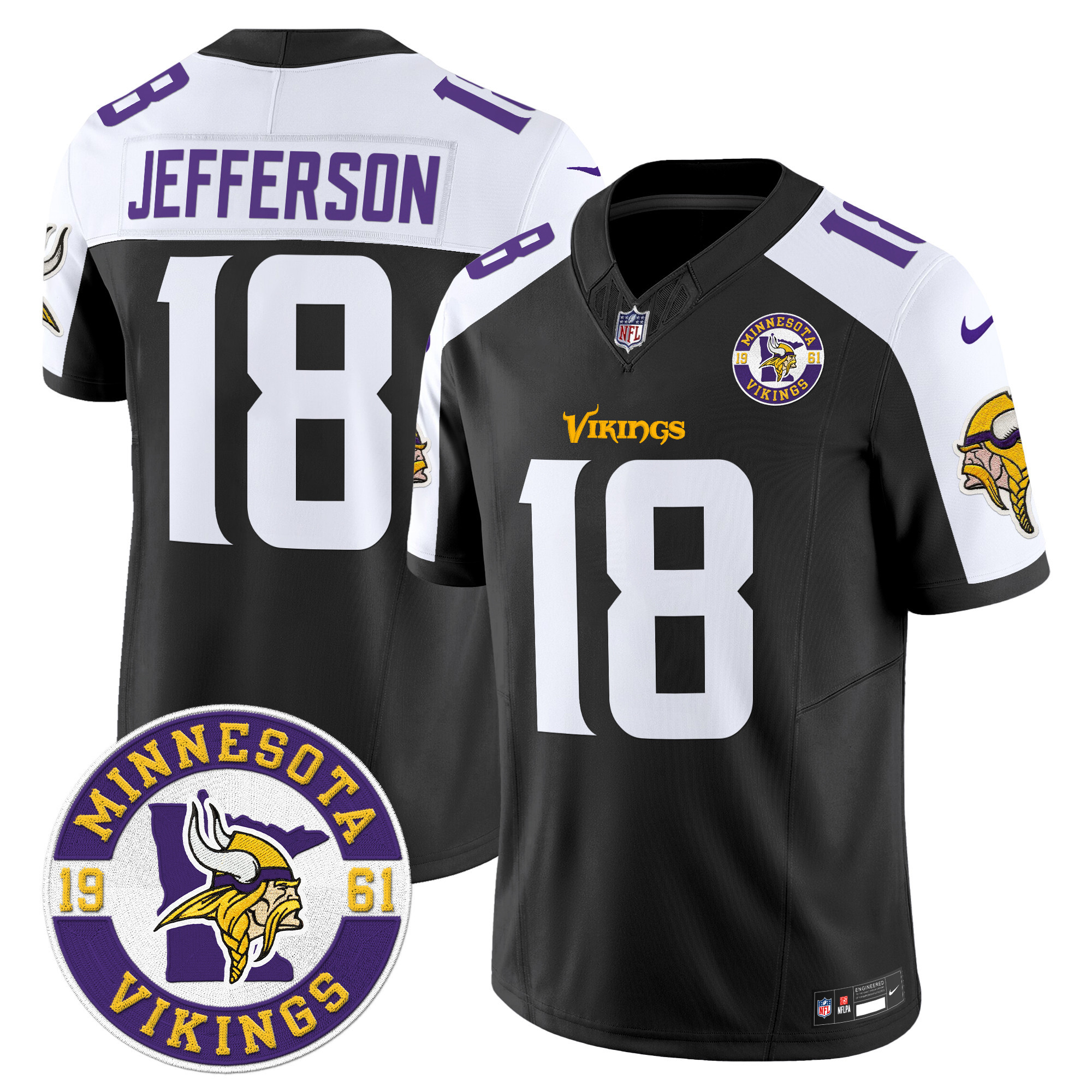Men's Minnesota Vikings 2024 Vapor Limited Jersey V2 - Est. 1961 Patch - All Stitched - Image 11