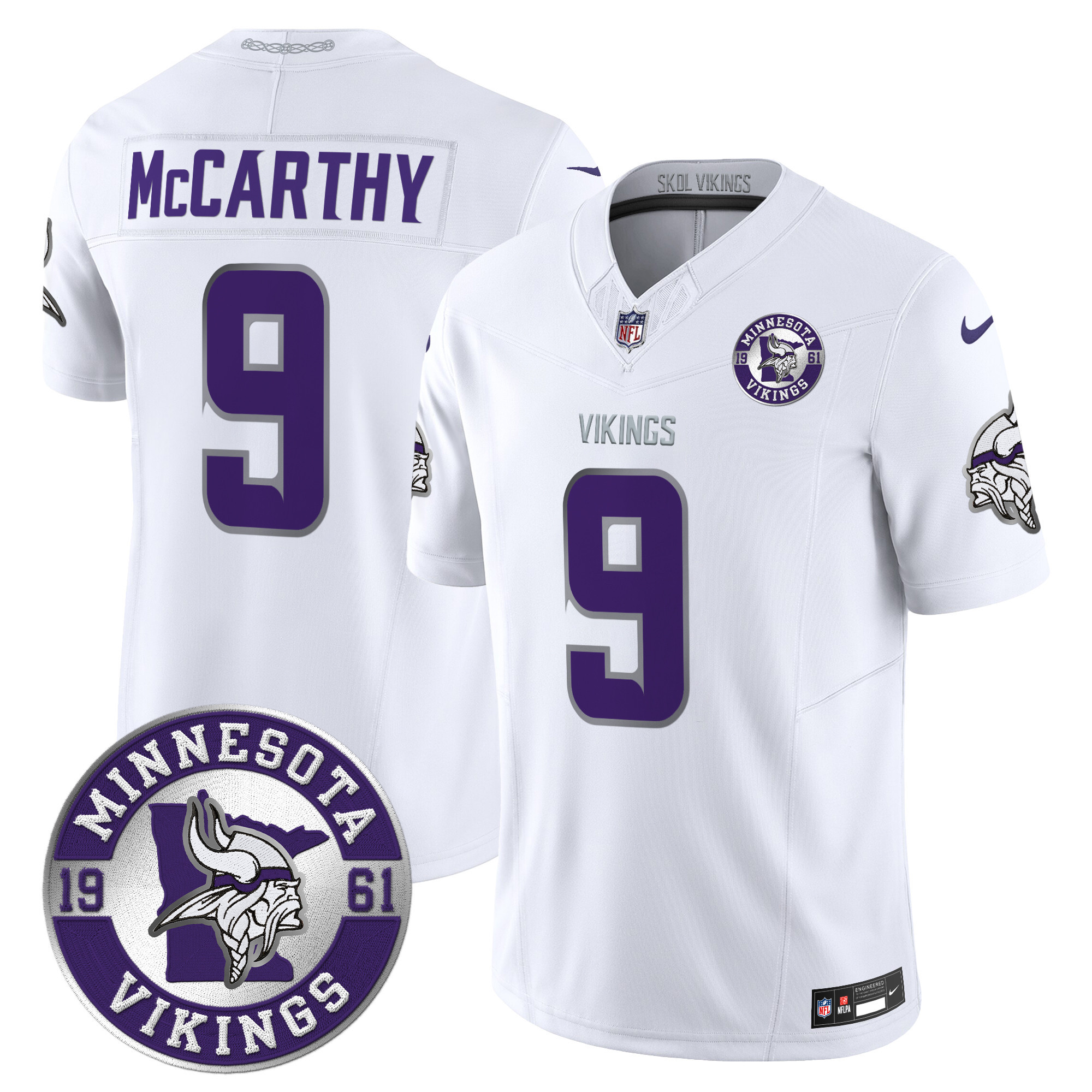 Men's Minnesota Vikings 2024 Vapor Limited Jersey V2 - Est. 1961 Patch - All Stitched - Image 39