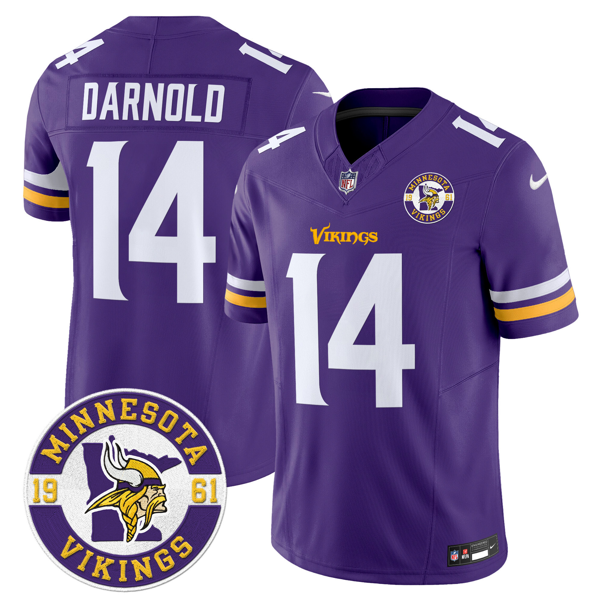 Men's Minnesota Vikings 2024 Vapor Limited Jersey V2 - Est. 1961 Patch - All Stitched - Image 19