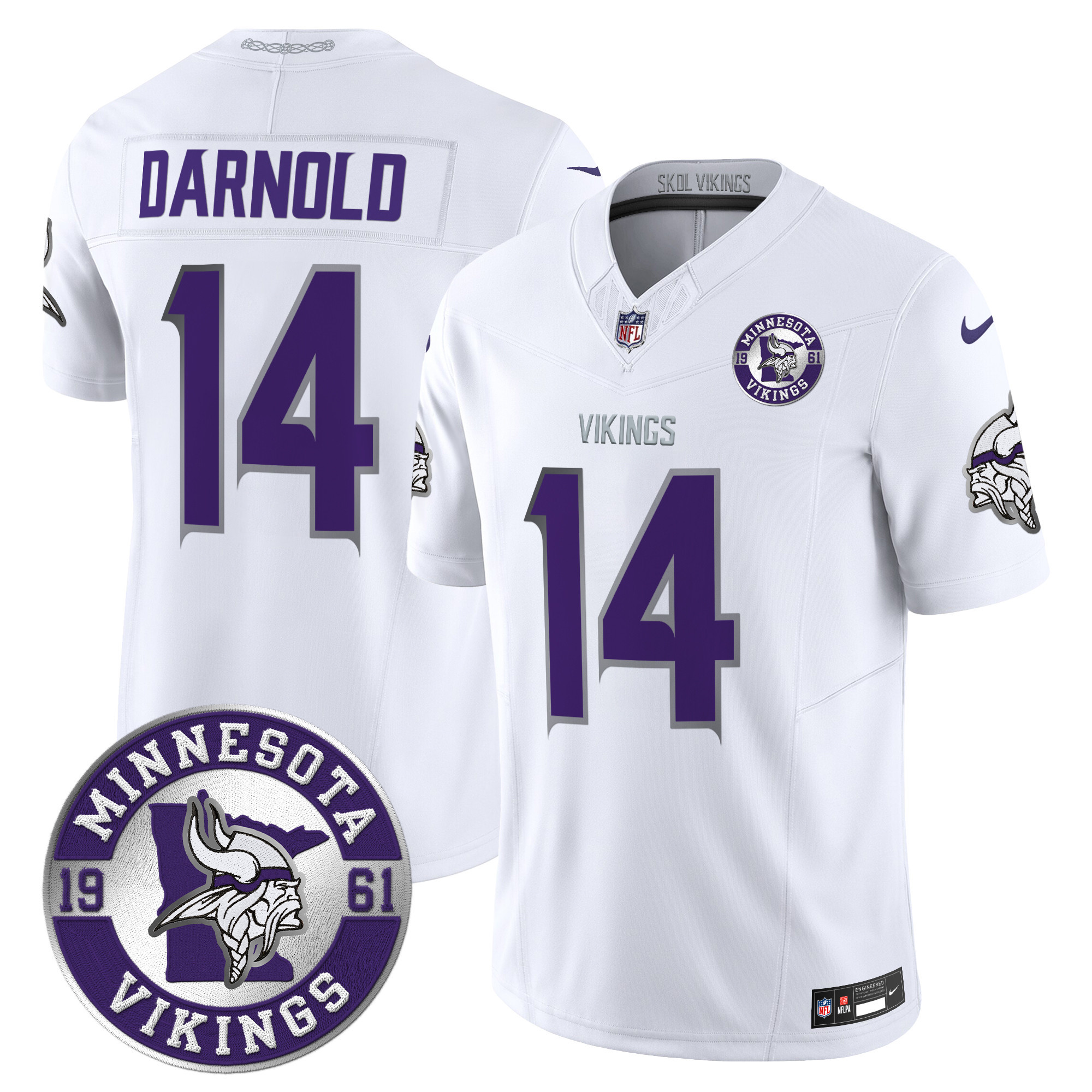 Men's Minnesota Vikings 2024 Vapor Limited Jersey V2 - Est. 1961 Patch - All Stitched - Image 37