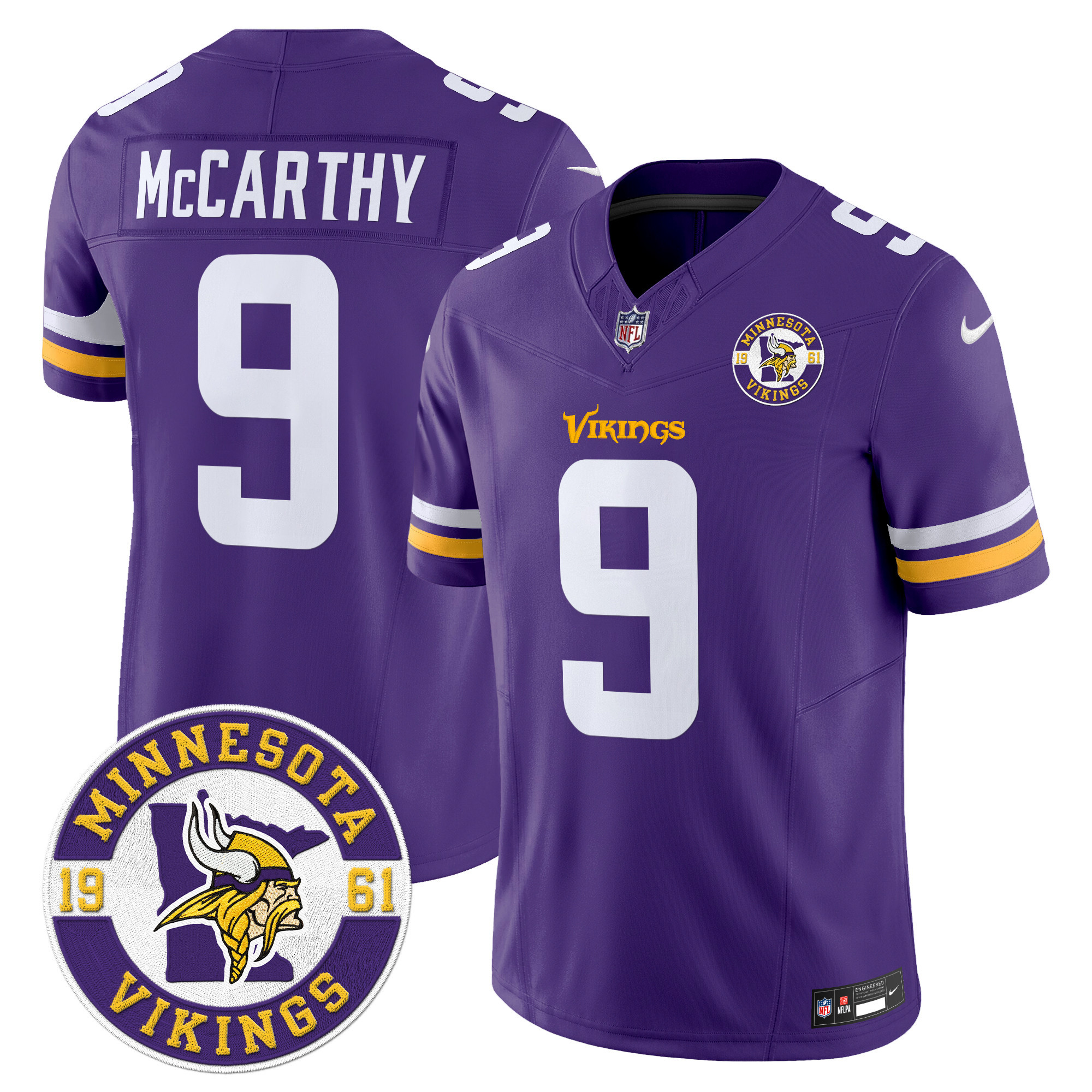 Men's Minnesota Vikings 2024 Vapor Limited Jersey V2 - Est. 1961 Patch - All Stitched - Image 21