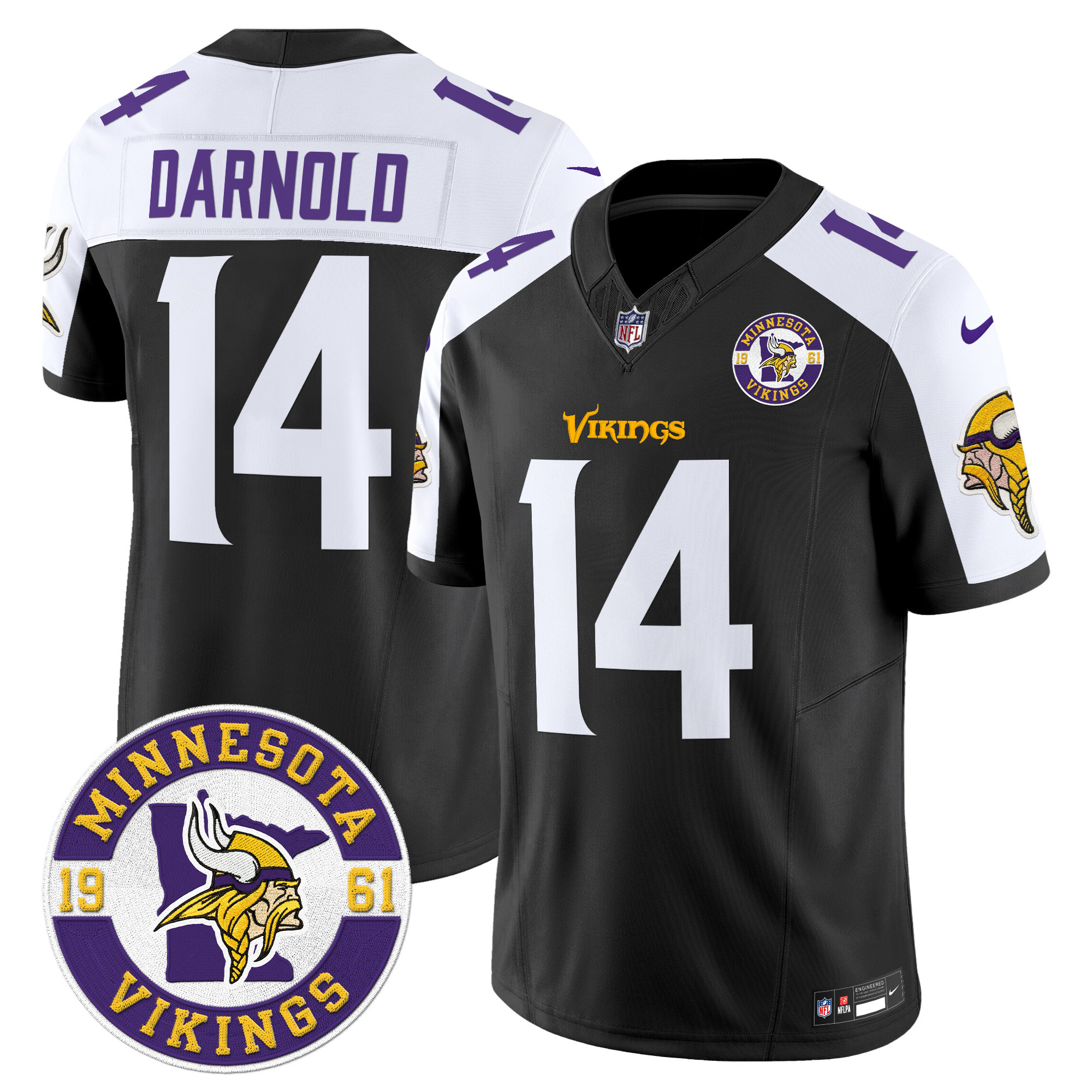 Men's Minnesota Vikings 2024 Vapor Limited Jersey V2 - Est. 1961 Patch - All Stitched - Image 10