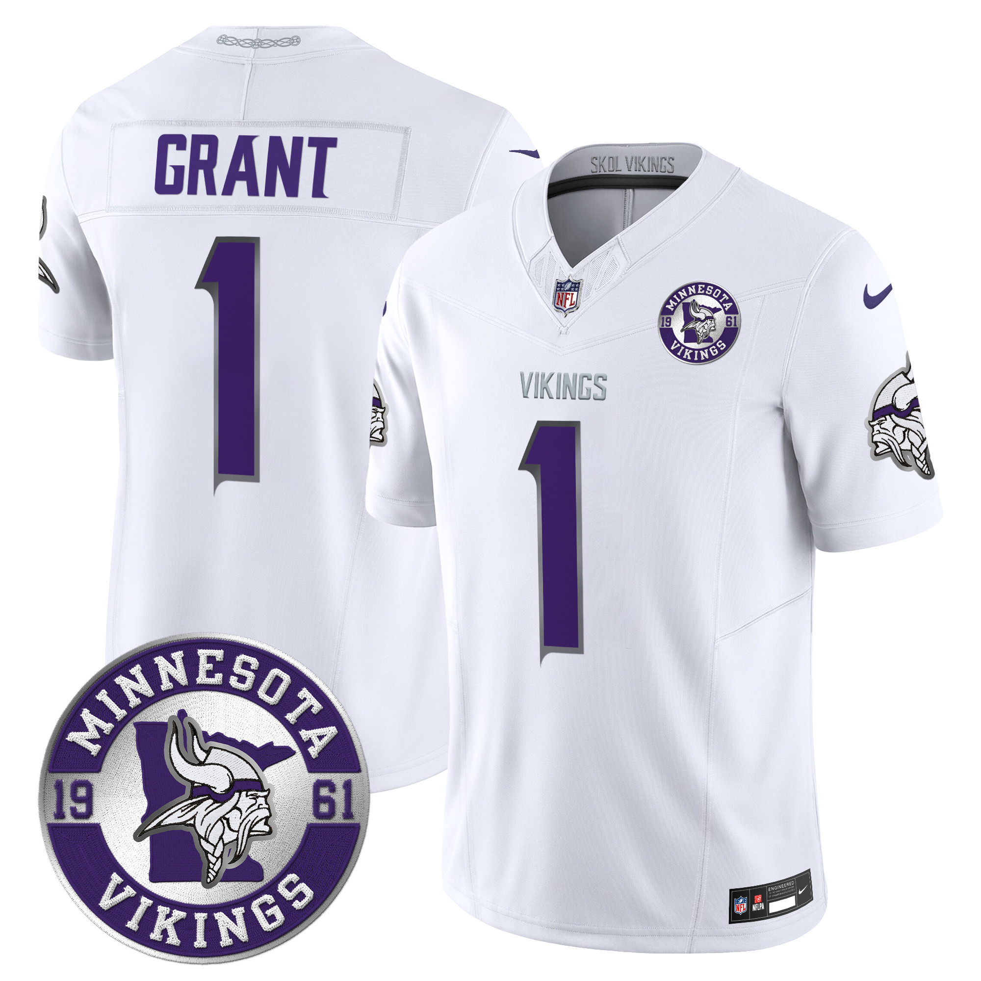 Men's Minnesota Vikings 2024 Vapor Limited Jersey V2 - Est. 1961 Patch - All Stitched - Image 42