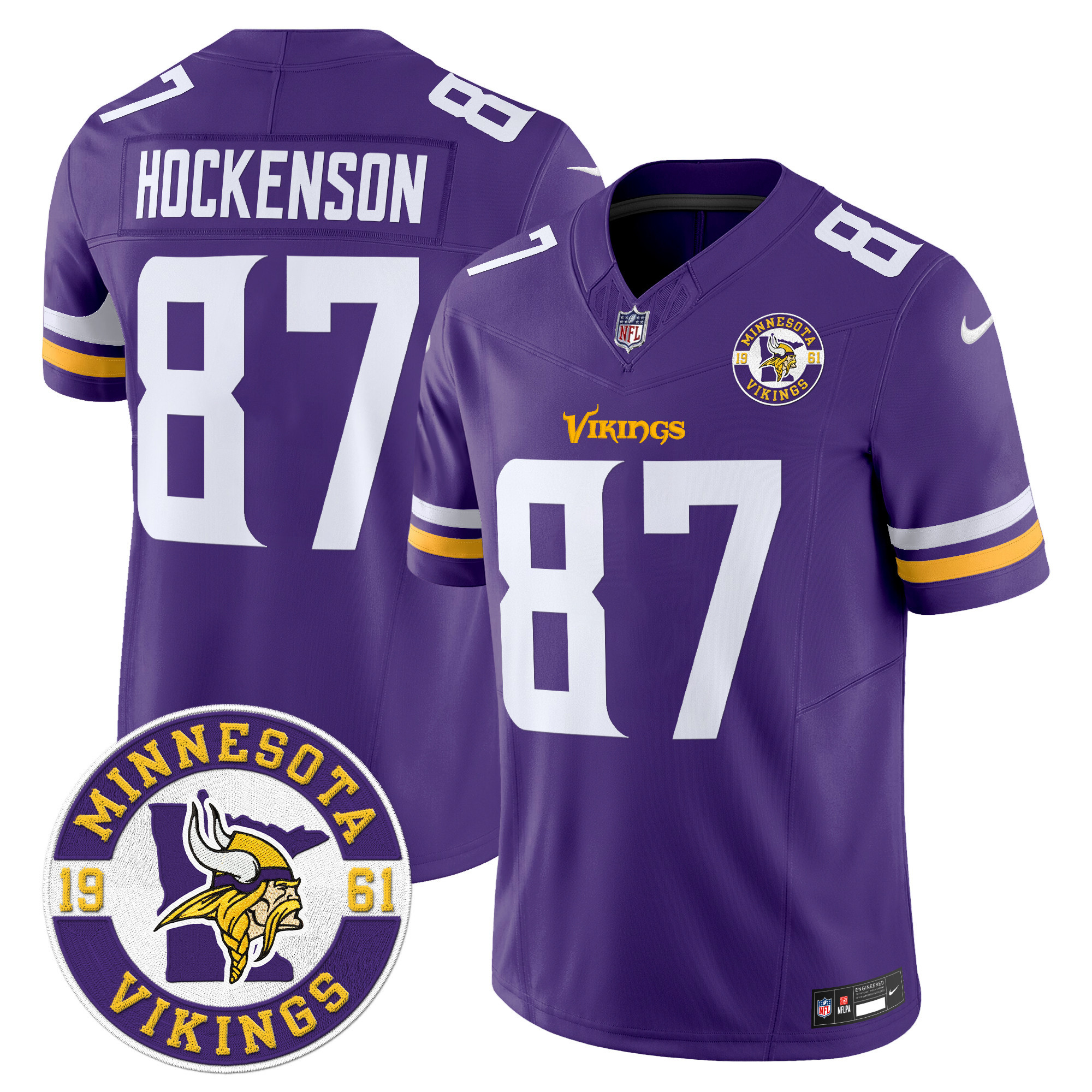 Men's Minnesota Vikings 2024 Vapor Limited Jersey V2 - Est. 1961 Patch - All Stitched - Image 26