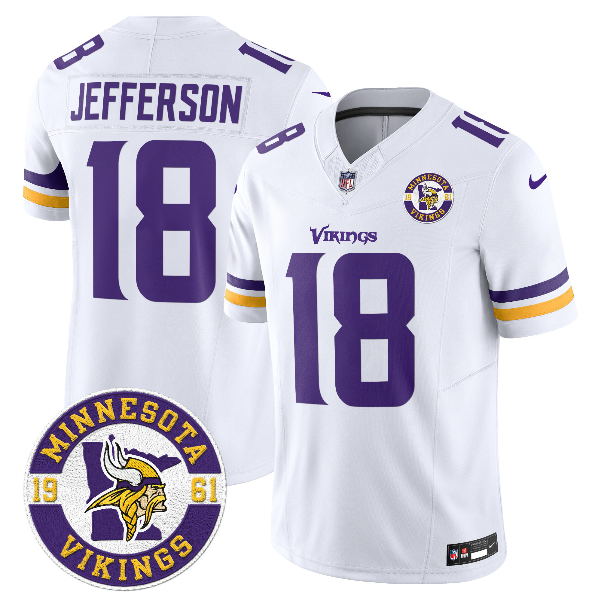 Men's Minnesota Vikings 2024 Vapor Limited Jersey V2 - Est. 1961 Patch - All Stitched - Image 29