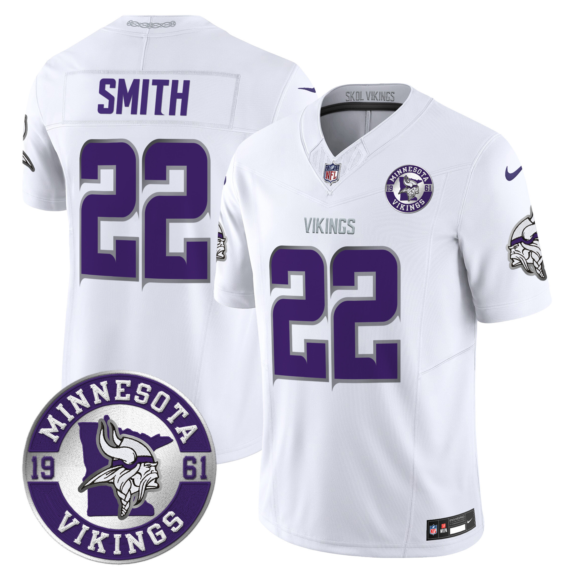 Men's Minnesota Vikings 2024 Vapor Limited Jersey V2 - Est. 1961 Patch - All Stitched - Image 43