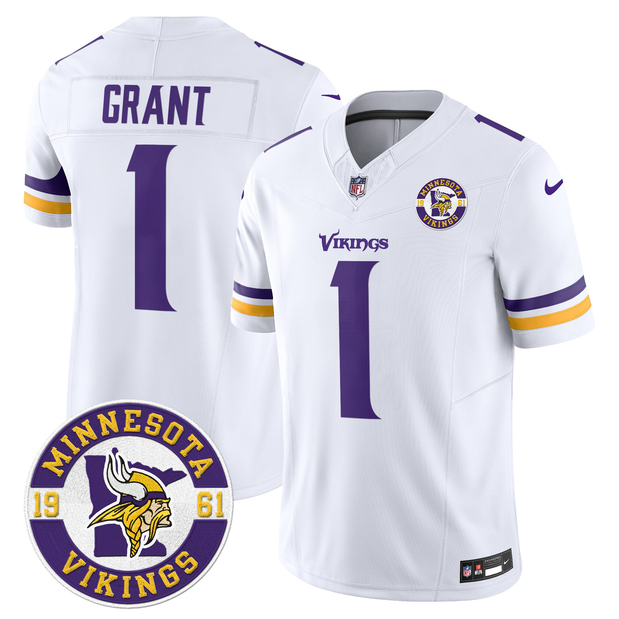 Men's Minnesota Vikings 2024 Vapor Limited Jersey V2 - Est. 1961 Patch - All Stitched - Image 33