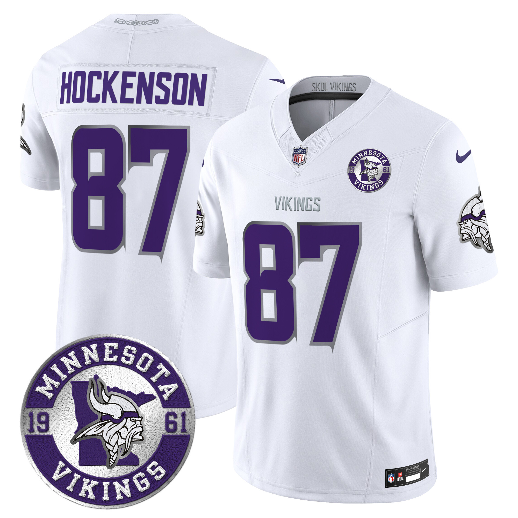Men's Minnesota Vikings 2024 Vapor Limited Jersey V2 - Est. 1961 Patch - All Stitched - Image 44