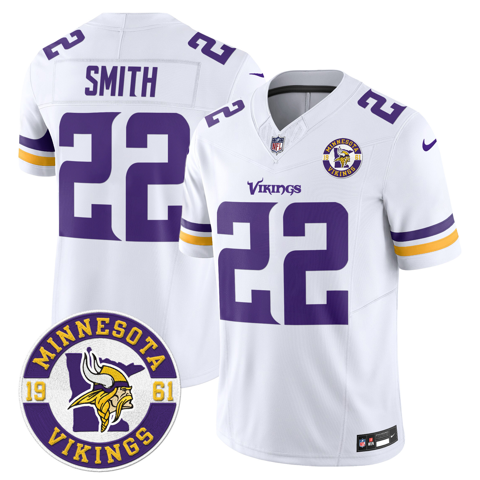 Men's Minnesota Vikings 2024 Vapor Limited Jersey V2 - Est. 1961 Patch - All Stitched - Image 34