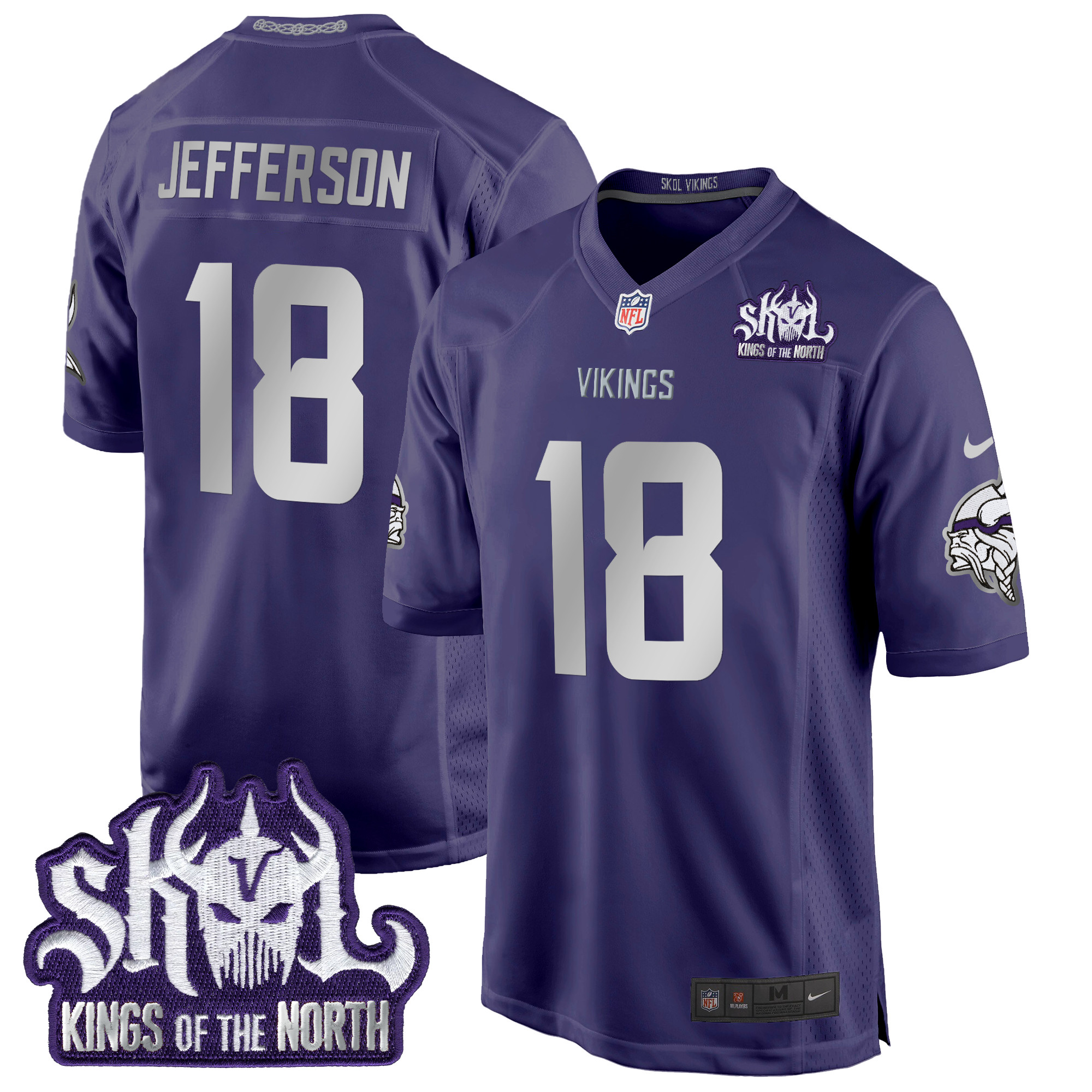 Men's Minnesota Vikings 2024 Winter Warrior Skol Patch Game Jersey - All Stitched - Image 38