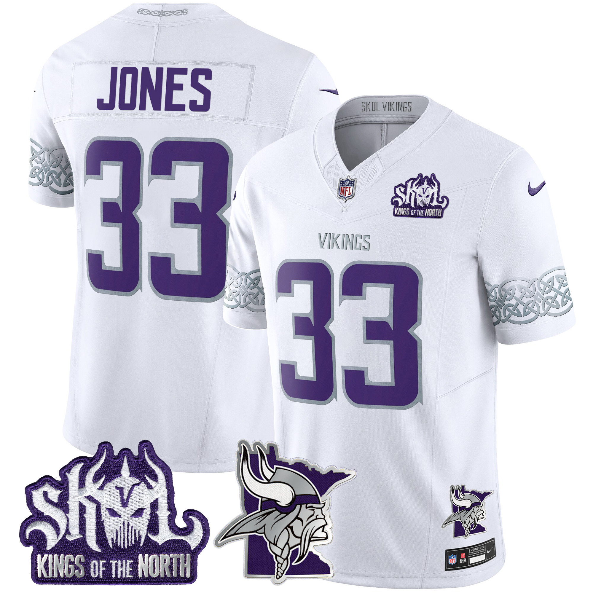 Men's Minnesota Vikings 2024 Winter Warrior Skol Patch Vapor Limited Jersey V2 - All Stitched - Image 5