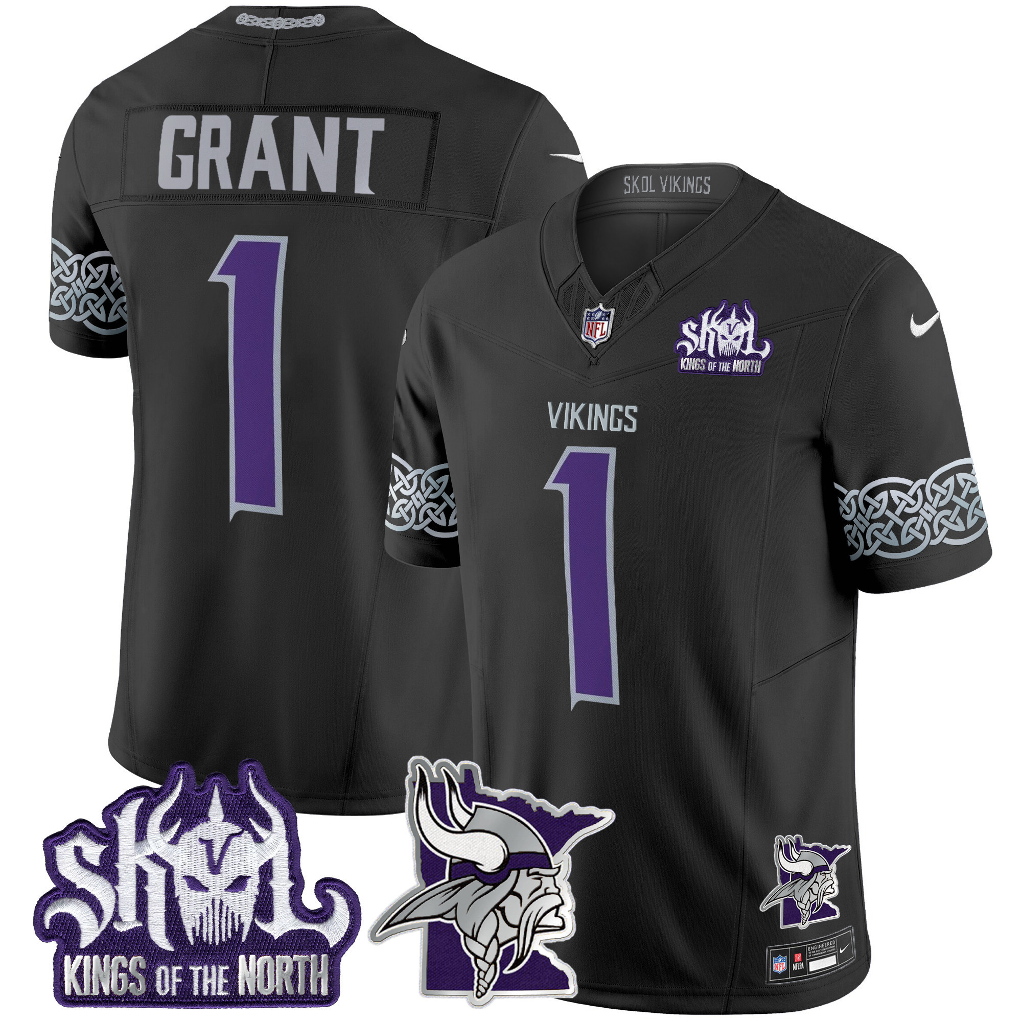 Men's Minnesota Vikings 2024 Winter Warrior Skol Patch Vapor Limited Jersey V2 - All Stitched - Image 24