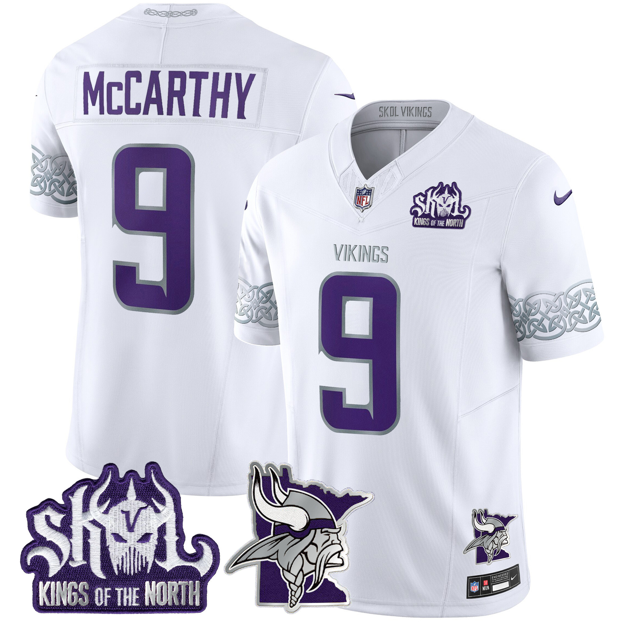 Men's Minnesota Vikings 2024 Winter Warrior Skol Patch Vapor Limited Jersey V2 - All Stitched - Image 3
