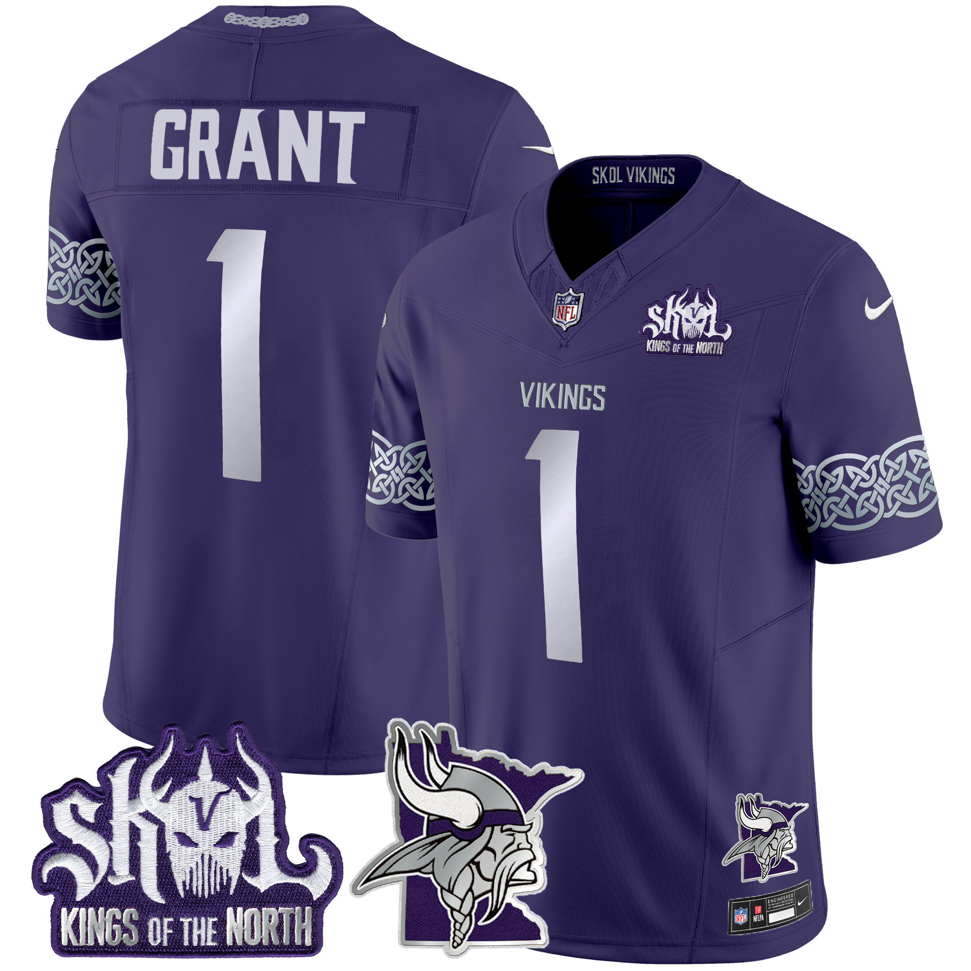 Men's Minnesota Vikings 2024 Winter Warrior Skol Patch Vapor Limited Jersey V2 - All Stitched - Image 15