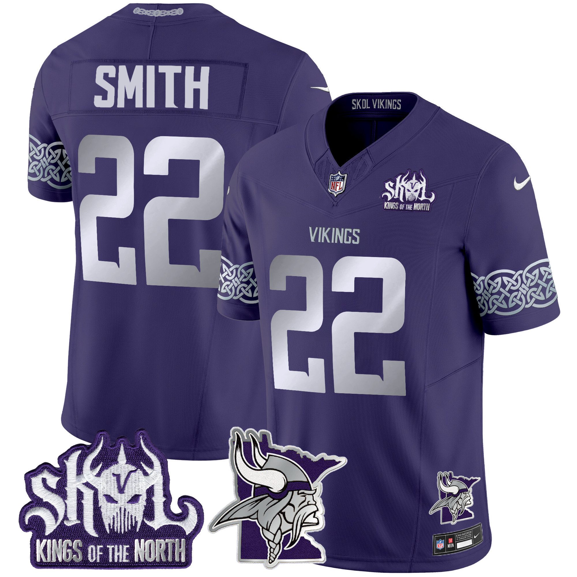 Men's Minnesota Vikings 2024 Winter Warrior Skol Patch Vapor Limited Jersey V2 - All Stitched - Image 16