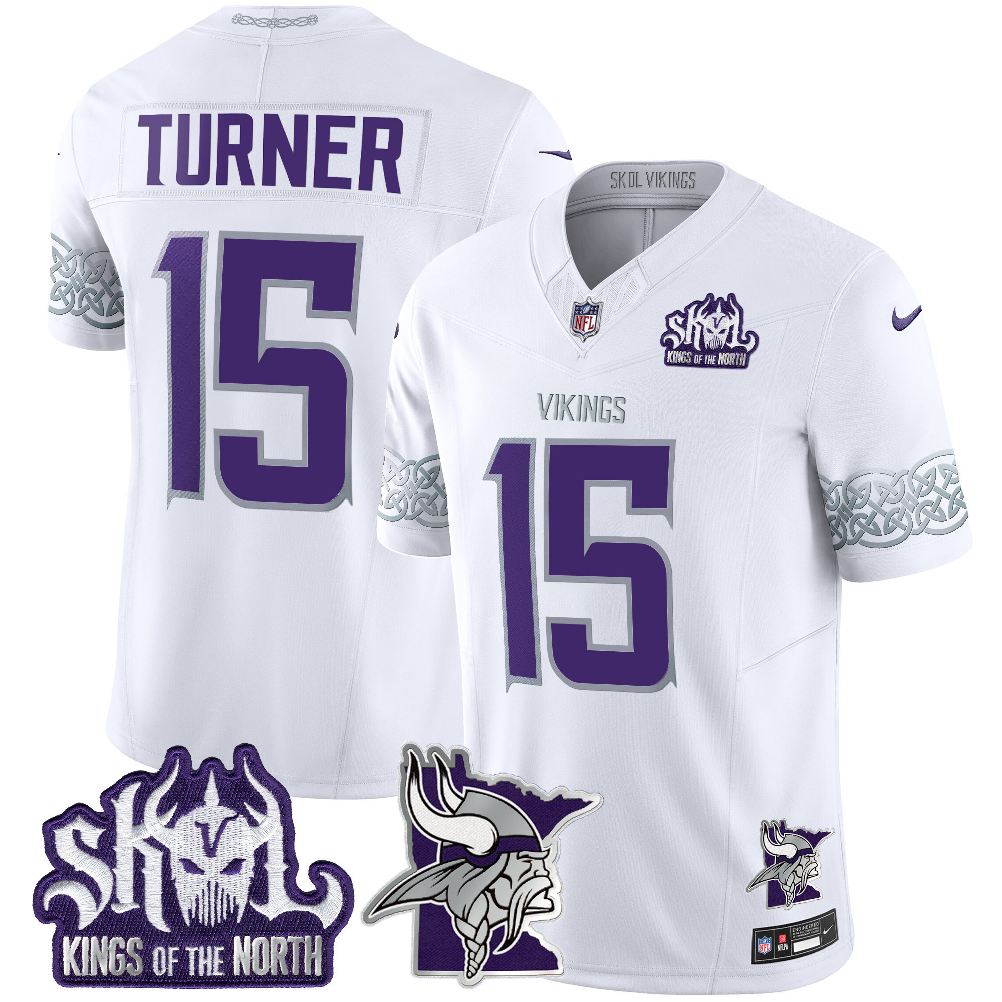 Men's Minnesota Vikings 2024 Winter Warrior Skol Patch Vapor Limited Jersey V2 - All Stitched - Image 4