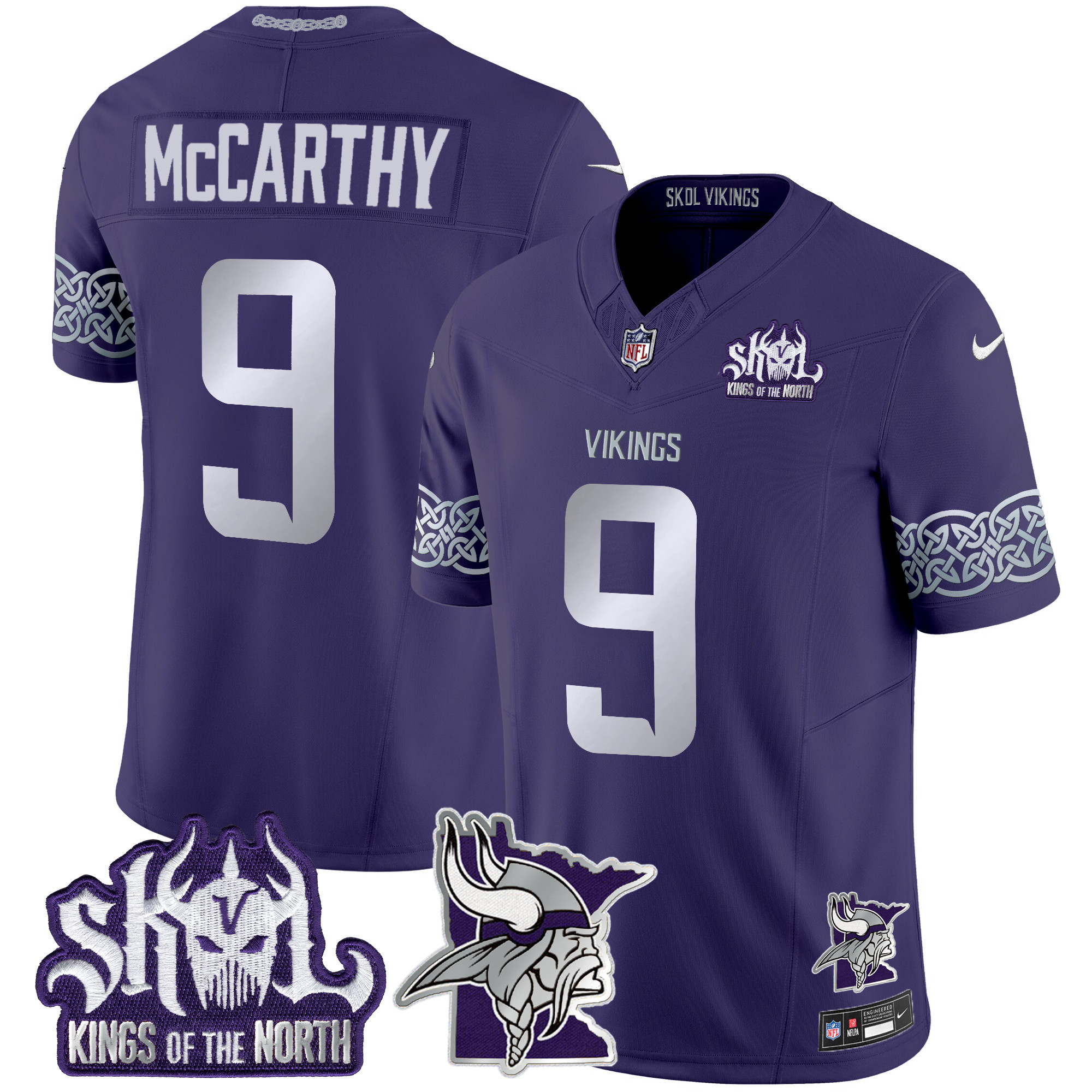 Men's Minnesota Vikings 2024 Winter Warrior Skol Patch Vapor Limited Jersey V2 - All Stitched - Image 12