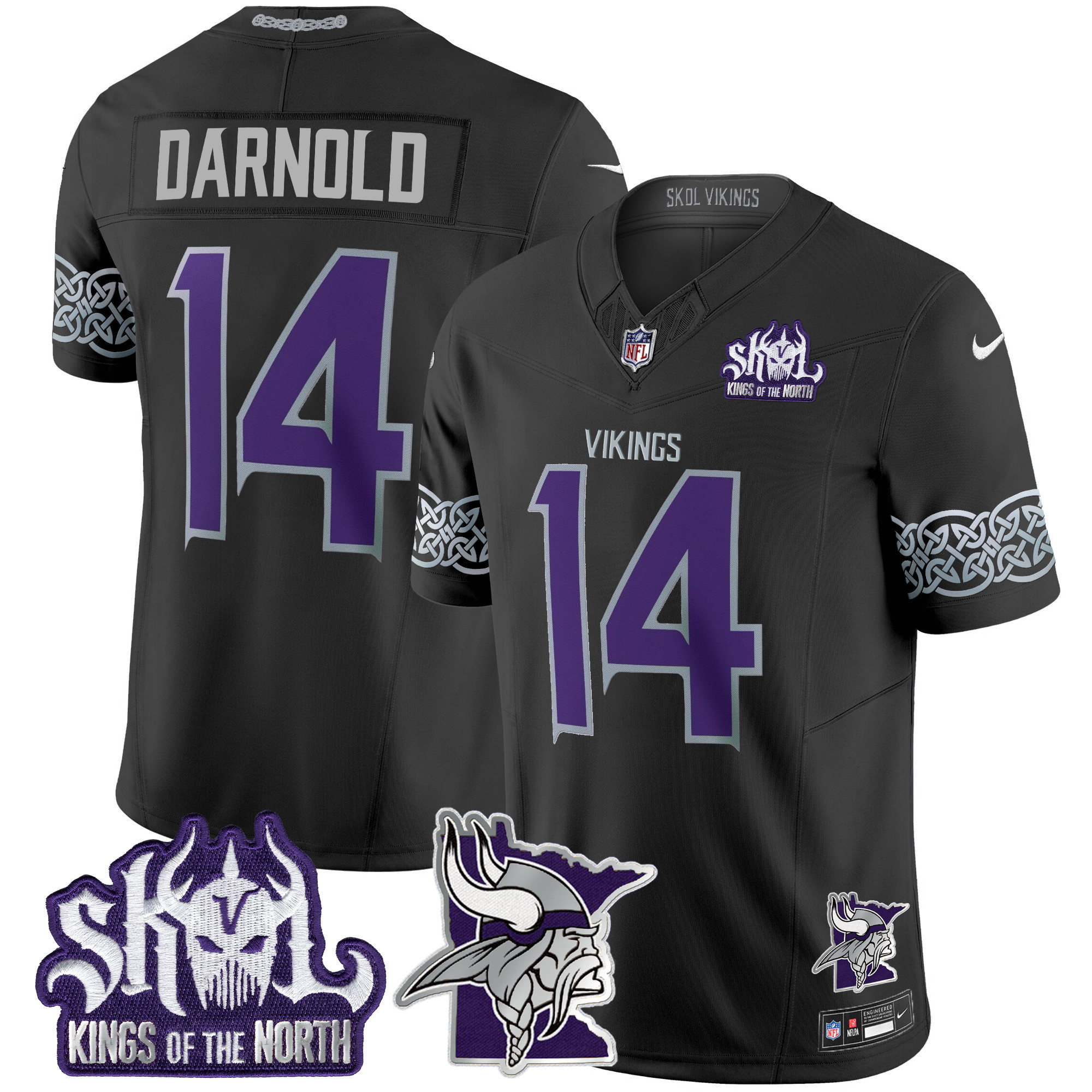 Men's Minnesota Vikings 2024 Winter Warrior Skol Patch Vapor Limited Jersey V2 - All Stitched - Image 19
