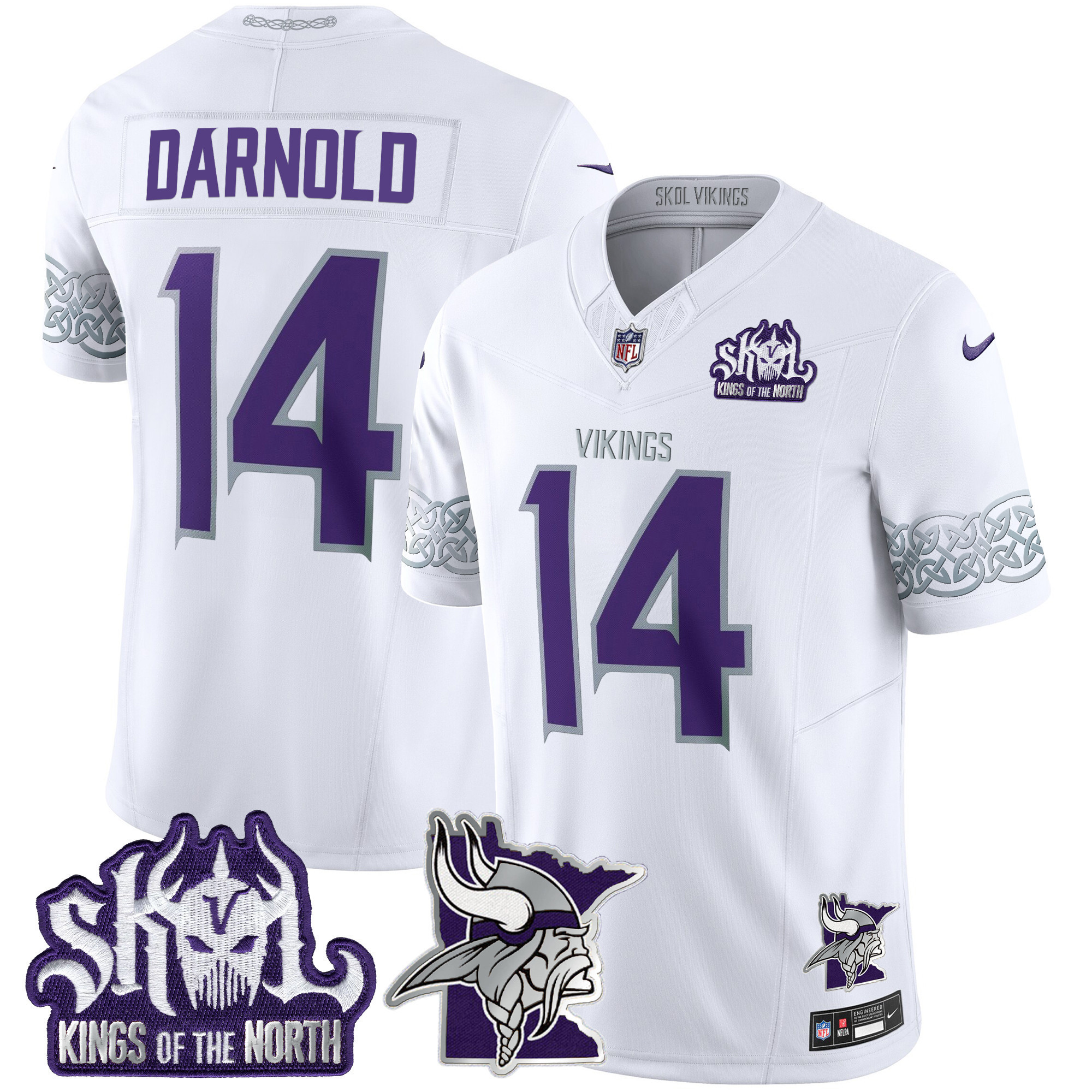 Men's Minnesota Vikings 2024 Winter Warrior Skol Patch Vapor Limited Jersey V2 - All Stitched