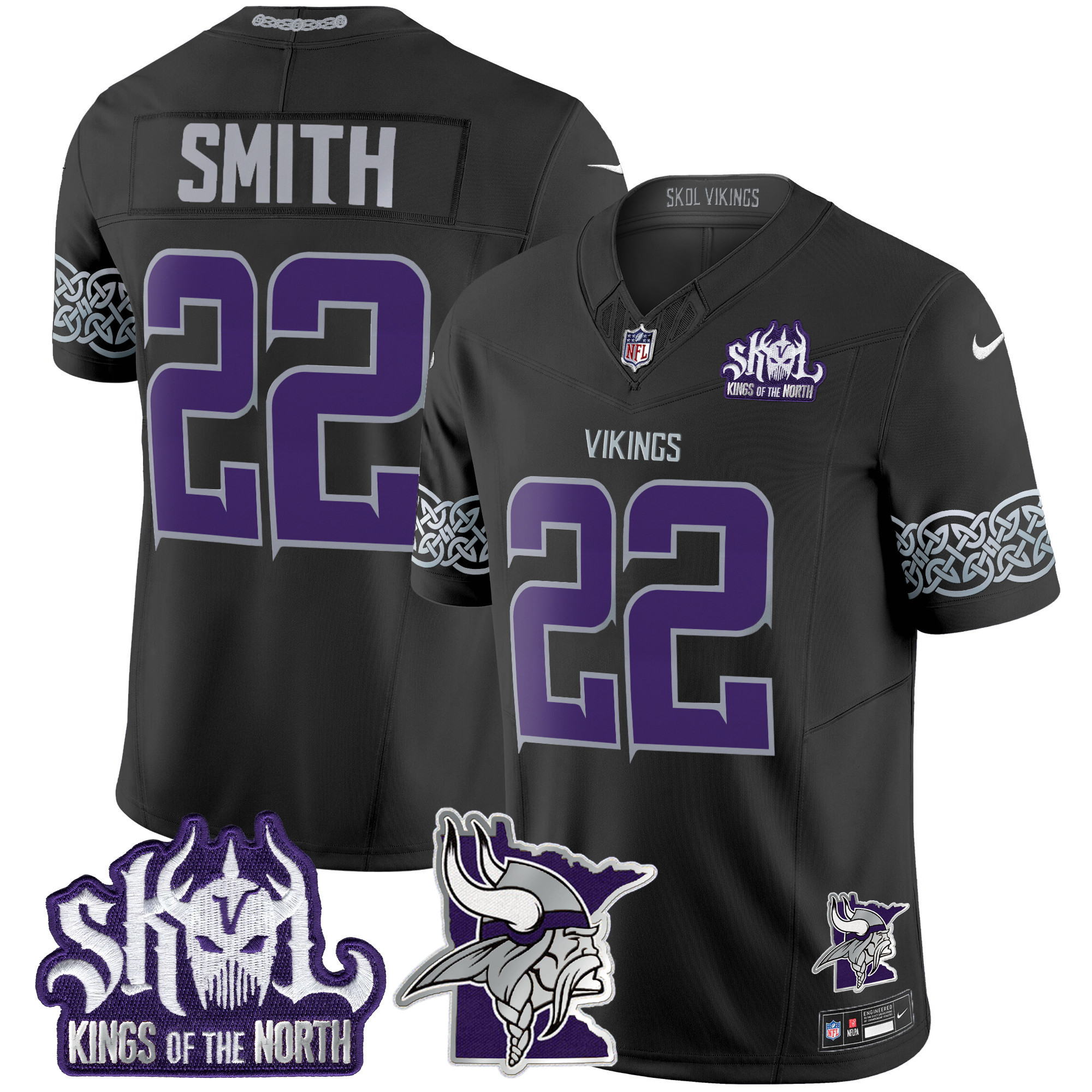 Men's Minnesota Vikings 2024 Winter Warrior Skol Patch Vapor Limited Jersey V2 - All Stitched - Image 25