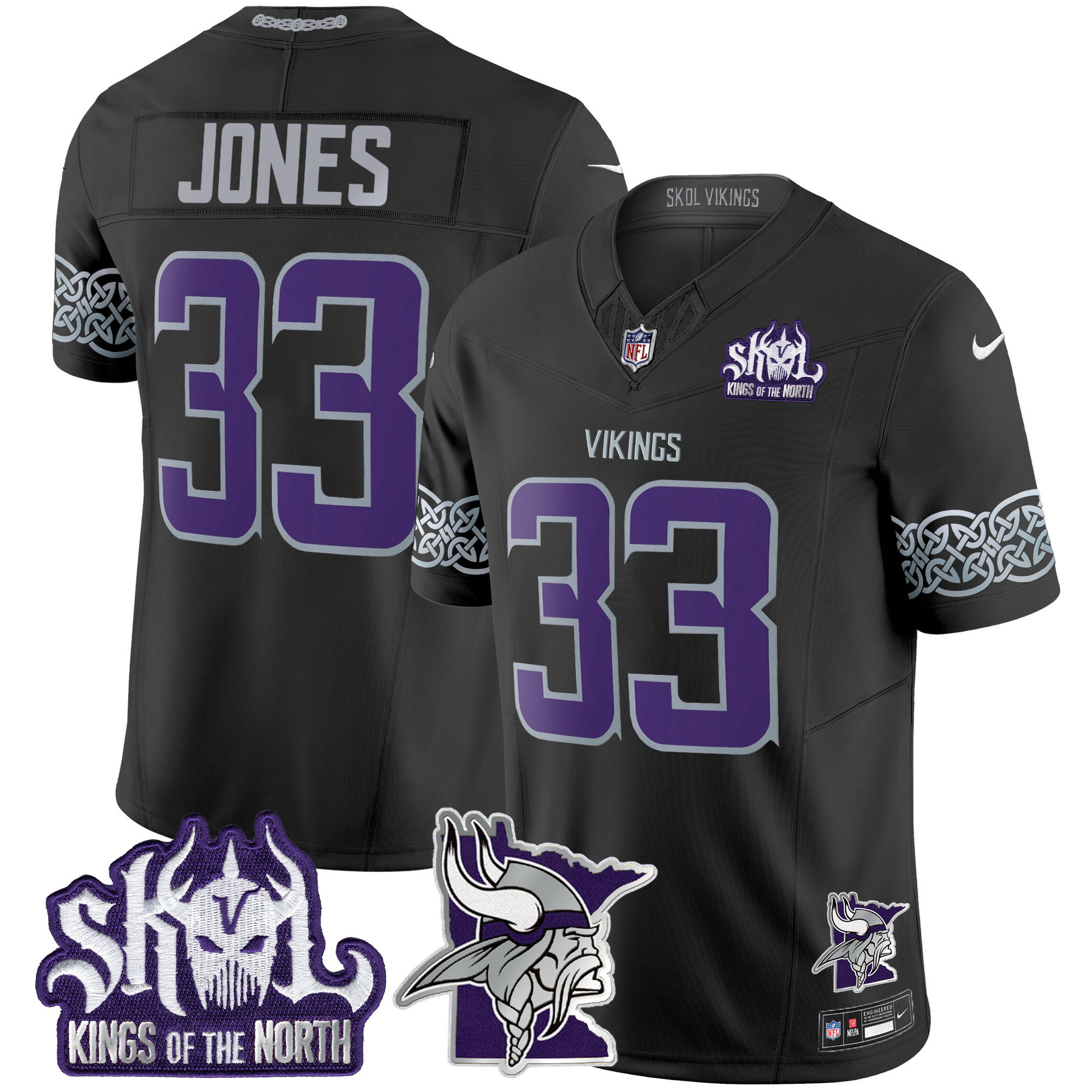Men's Minnesota Vikings 2024 Winter Warrior Skol Patch Vapor Limited Jersey V2 - All Stitched - Image 23