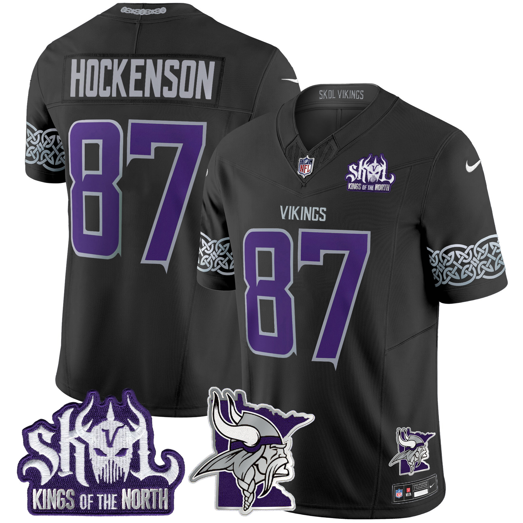 Men's Minnesota Vikings 2024 Winter Warrior Skol Patch Vapor Limited Jersey V2 - All Stitched - Image 26