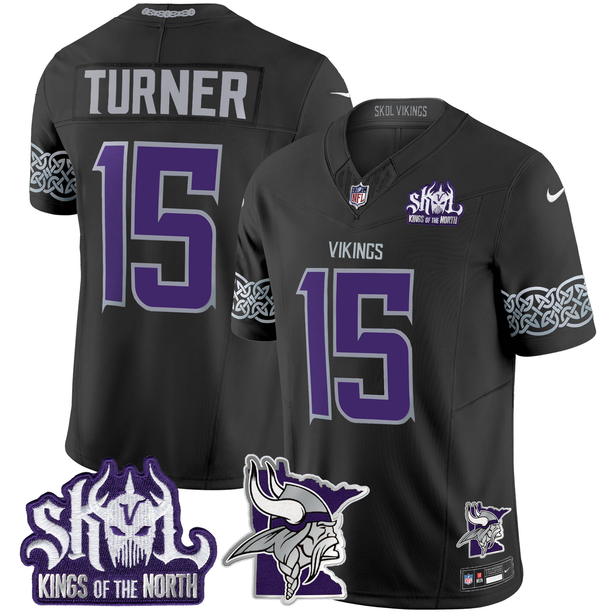 Men's Minnesota Vikings 2024 Winter Warrior Skol Patch Vapor Limited Jersey V2 - All Stitched - Image 22