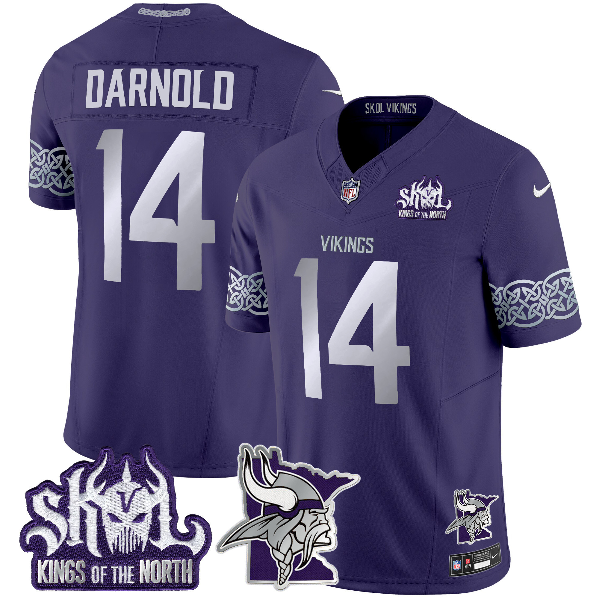Men's Minnesota Vikings 2024 Winter Warrior Skol Patch Vapor Limited Jersey V2 - All Stitched - Image 10